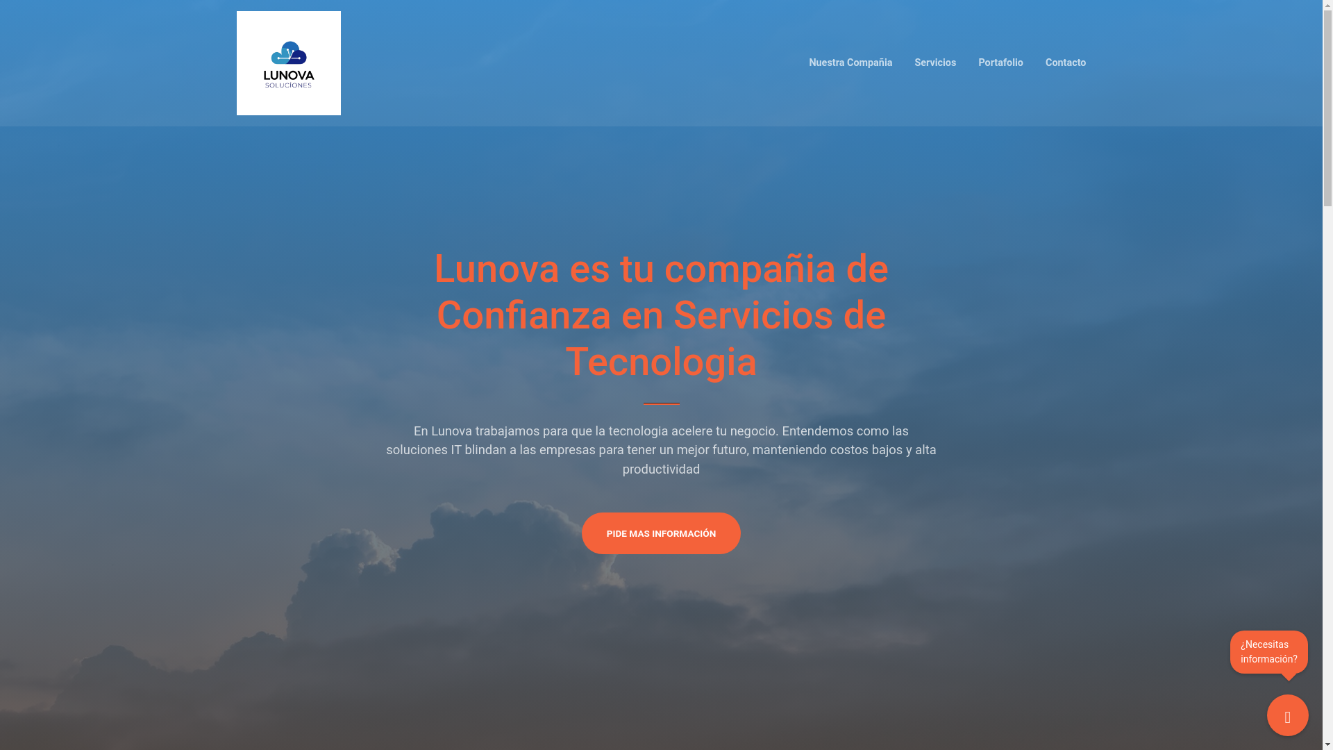 website screenshot of https://lunovasoluciones.com/