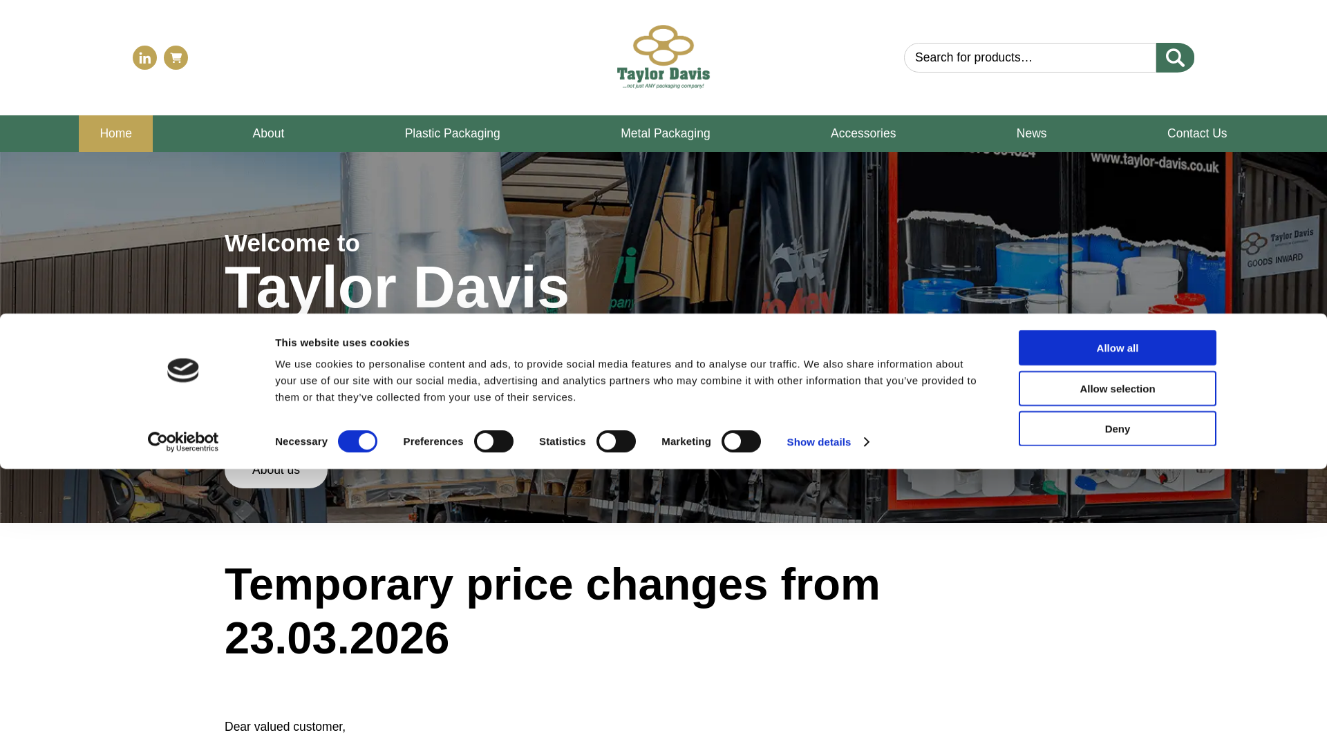 website screenshot of https://www.taylor-davis.co.uk