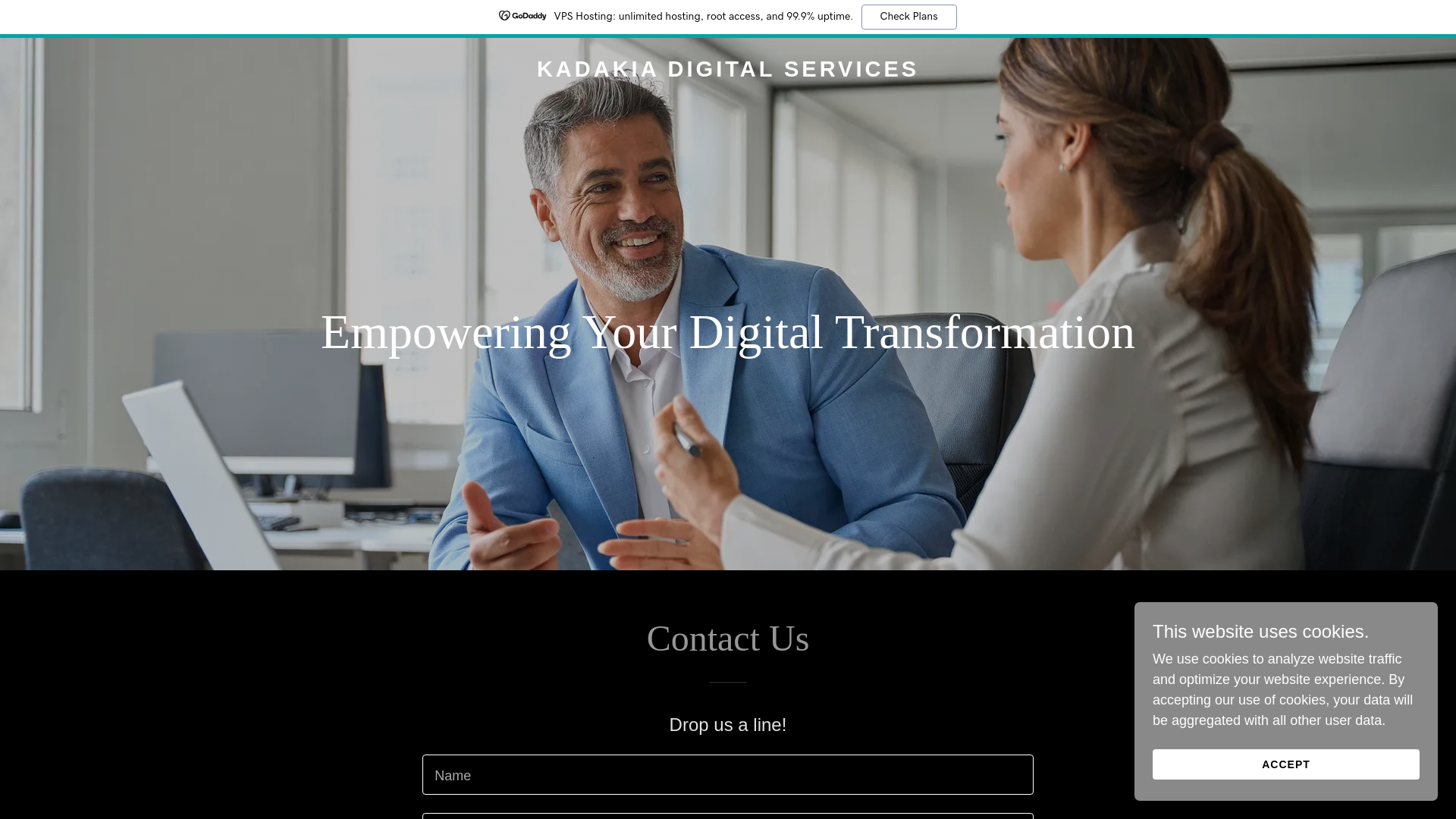 website screenshot of https://kadakiadigitalservices.com