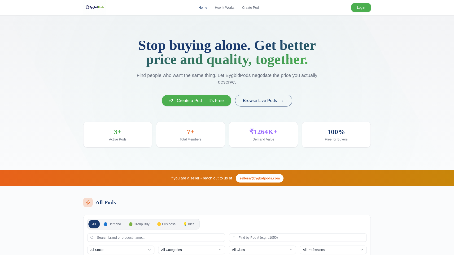 website screenshot of https://bygbidpods.com/