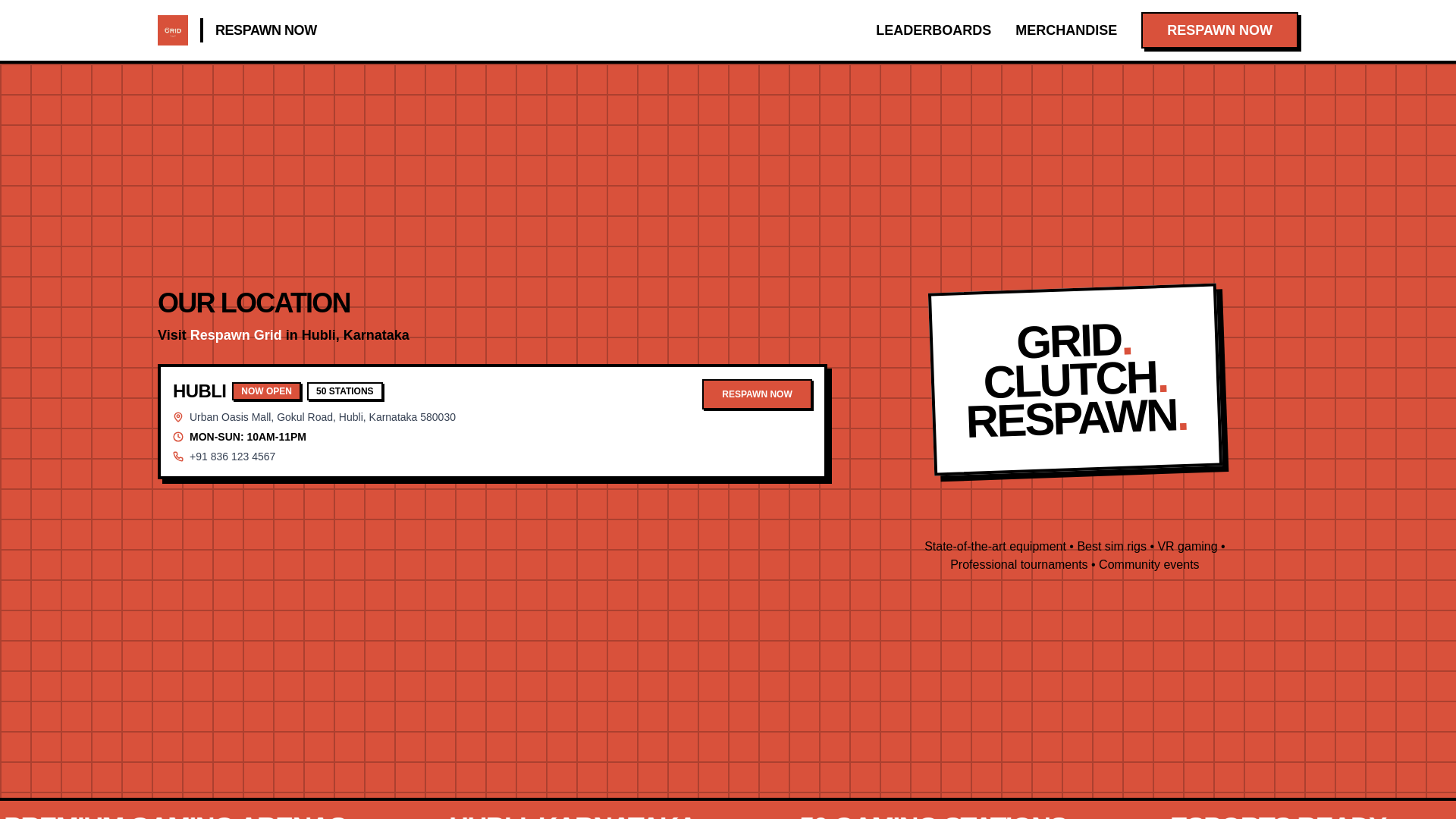 website screenshot of https://respawngrid.com/