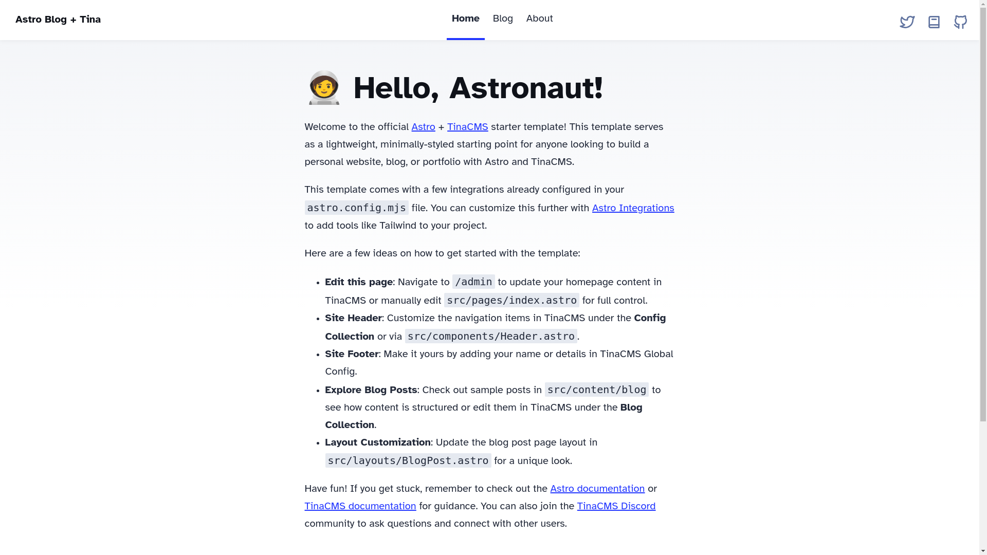 website screenshot of https://astro-tina-test-a.pages.dev/