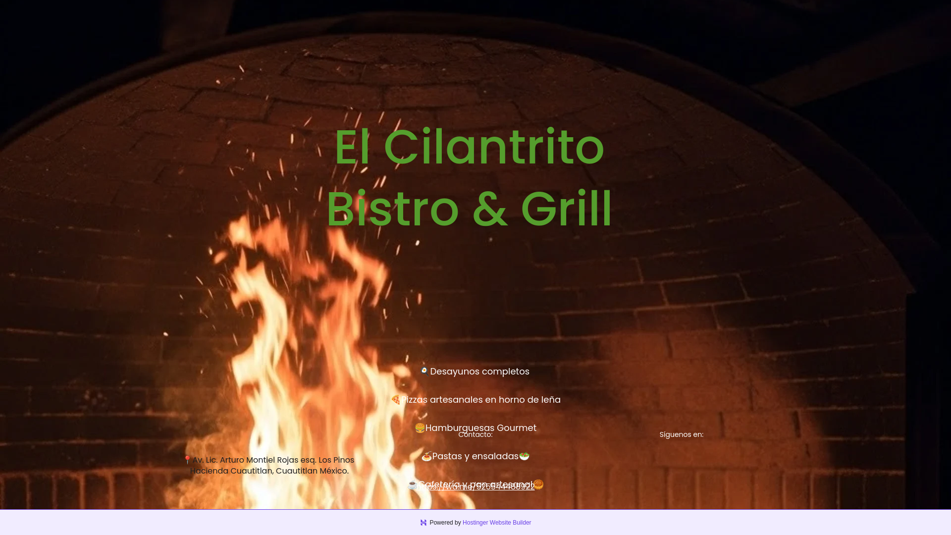 website screenshot of https://elcilantritobistro.com.mx