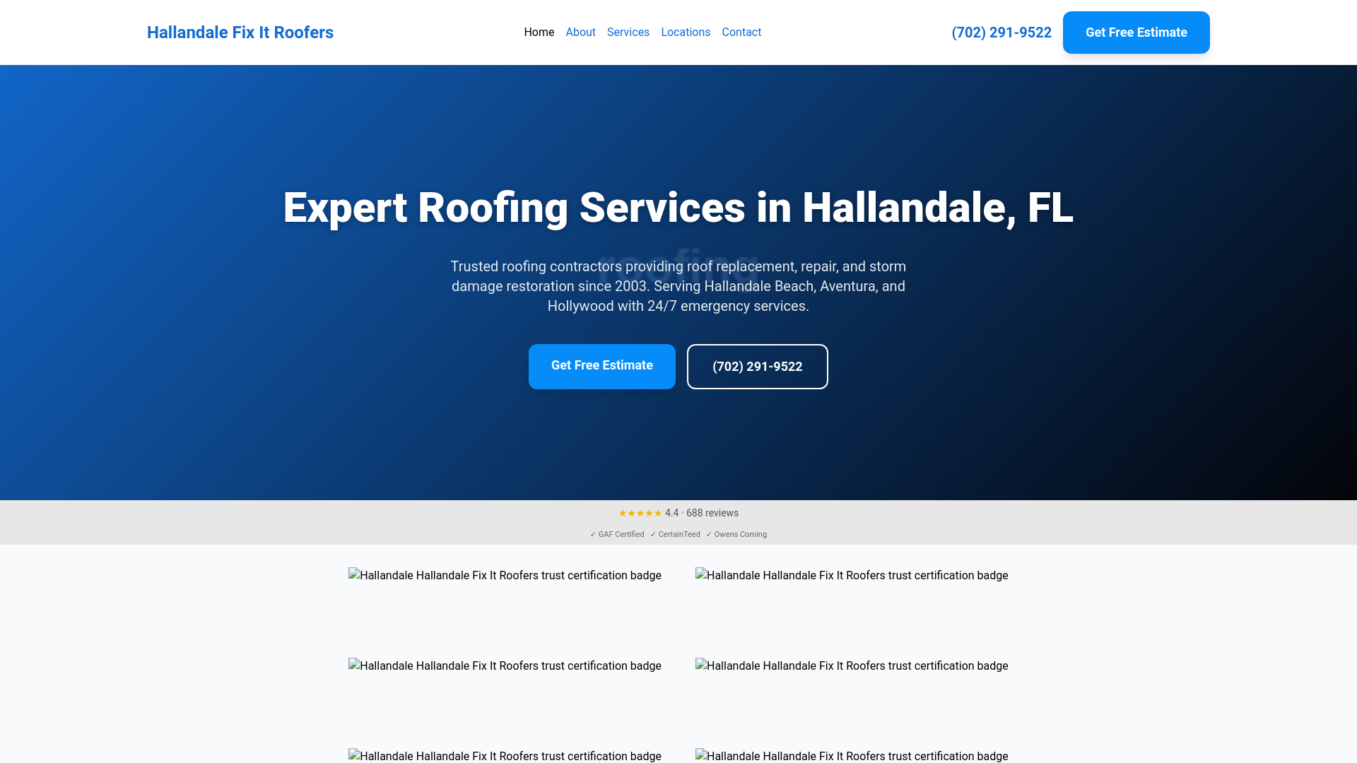website screenshot of https://fixitroofers-com-hallandale-fl-roofing.pages.dev/