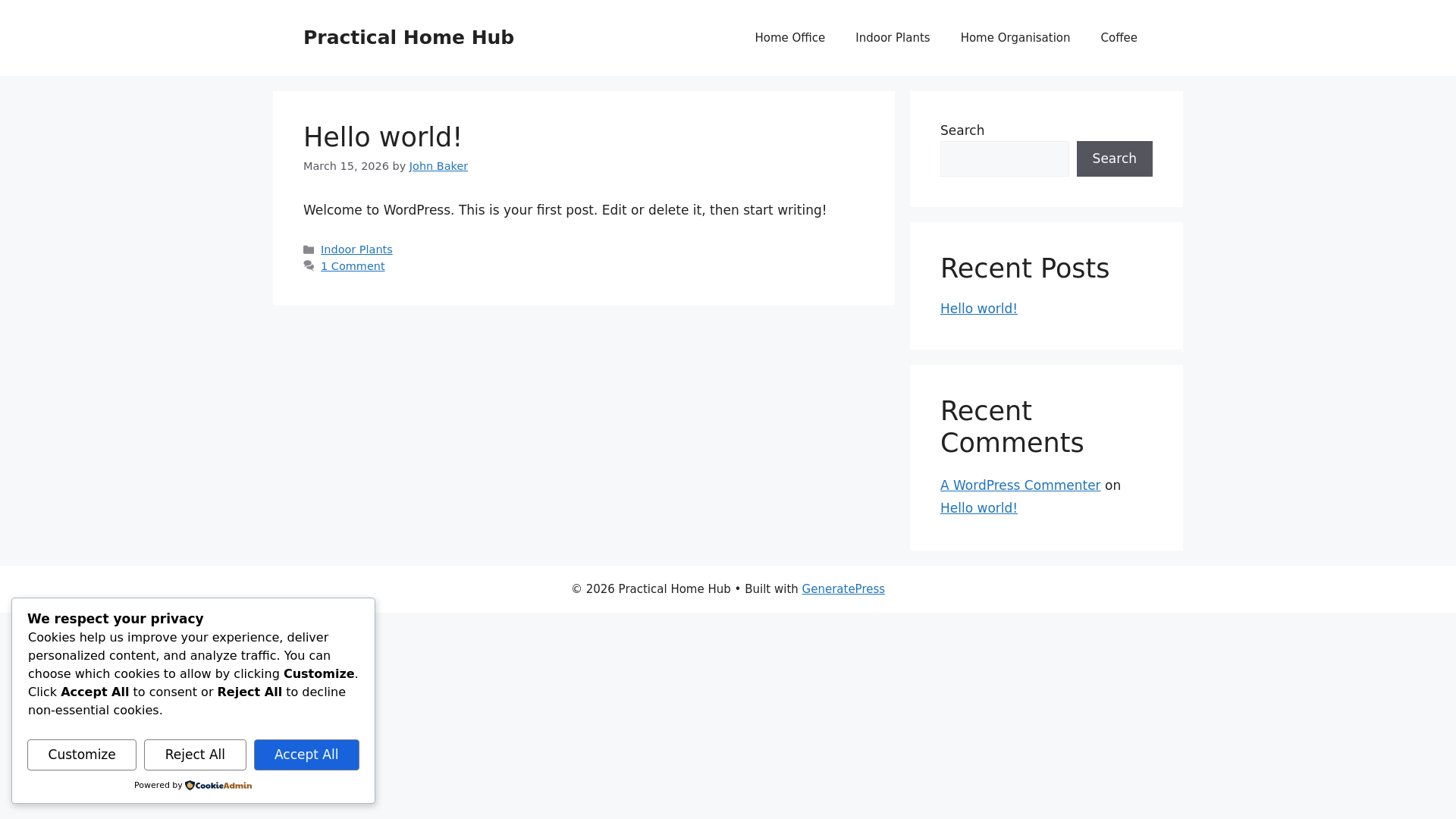 website screenshot of https://practicalhomehub.com/