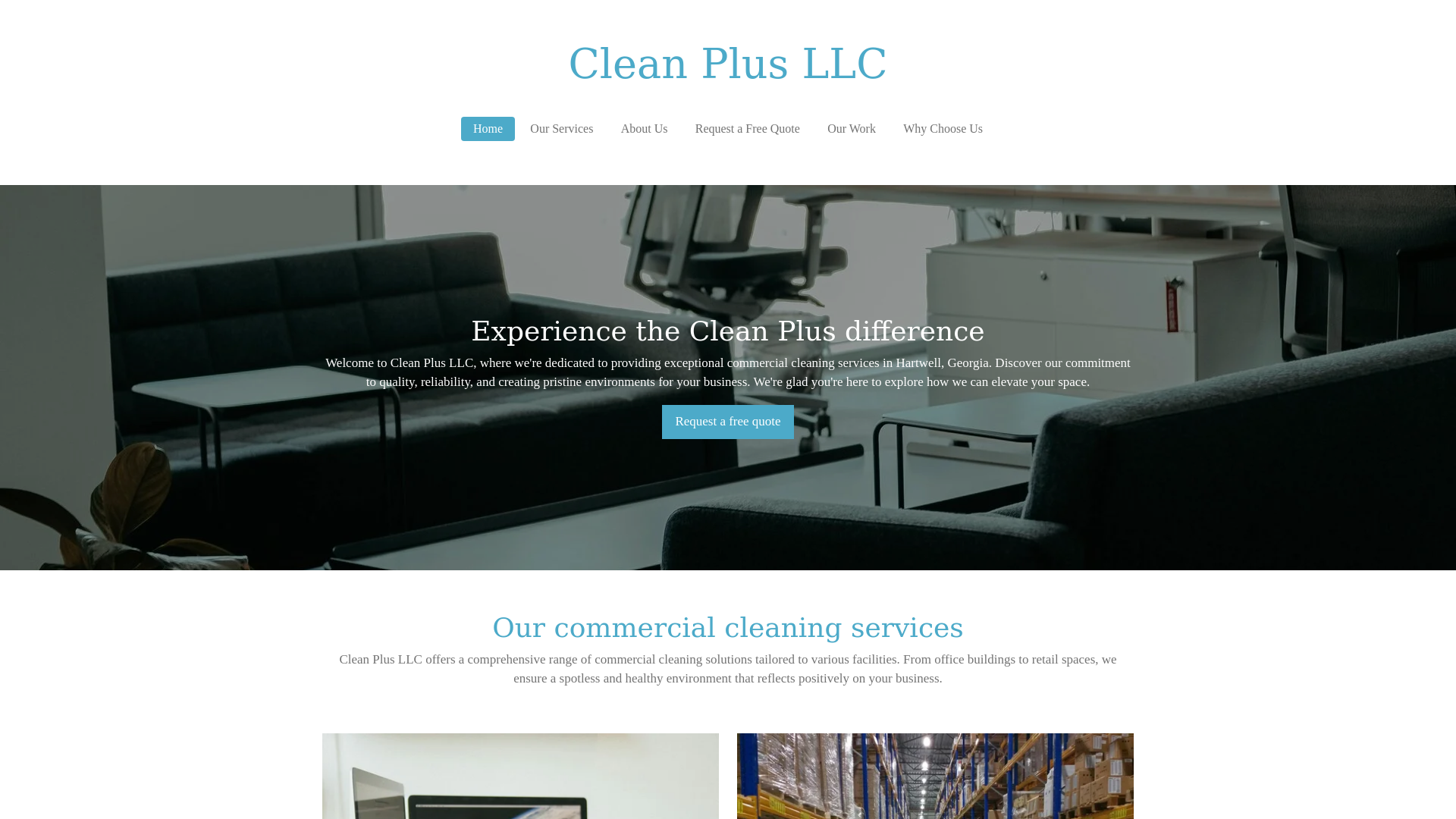 website screenshot of https://clean-plus-llc.org/