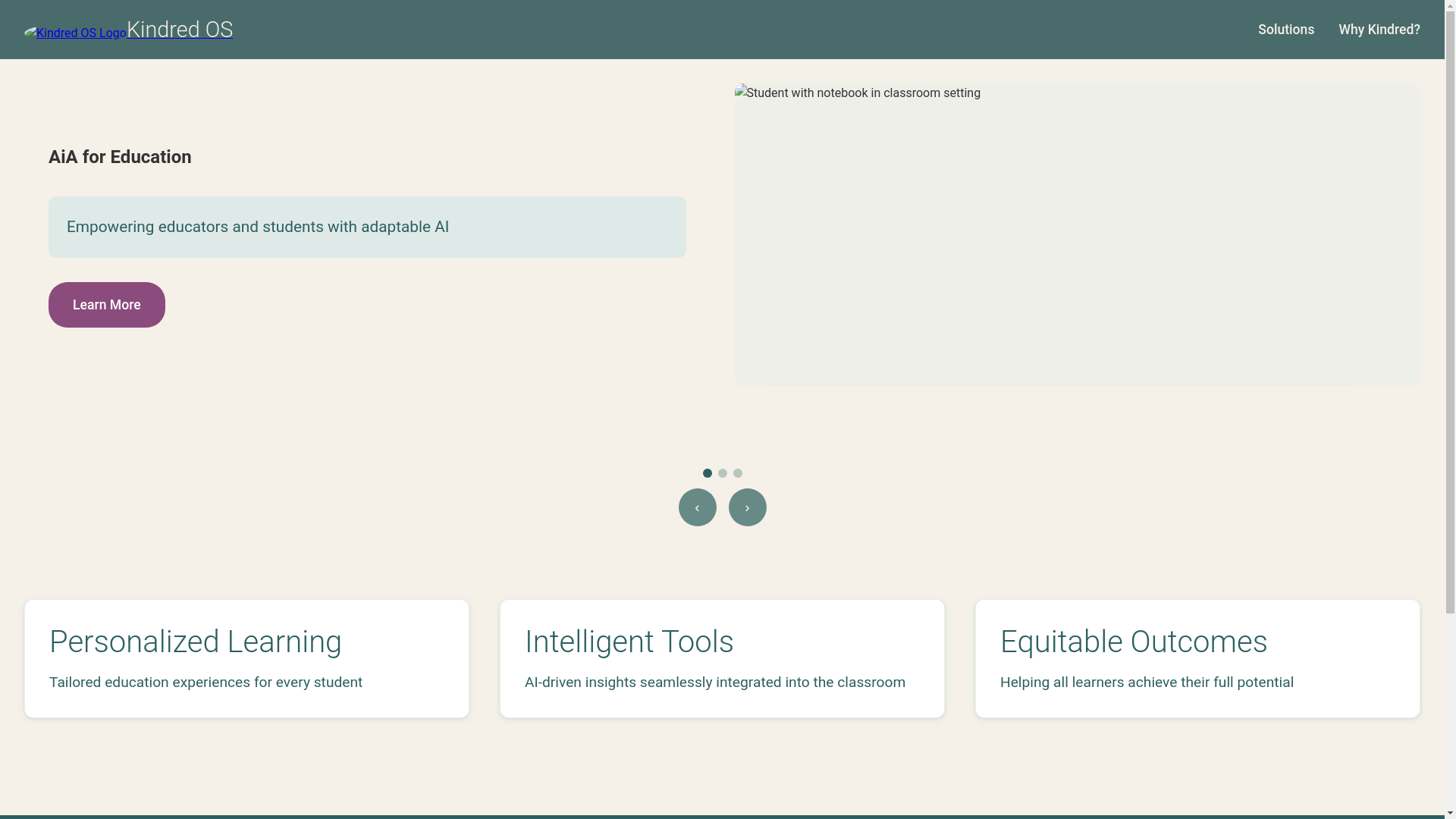 website screenshot of https://kindred-website.pages.dev/