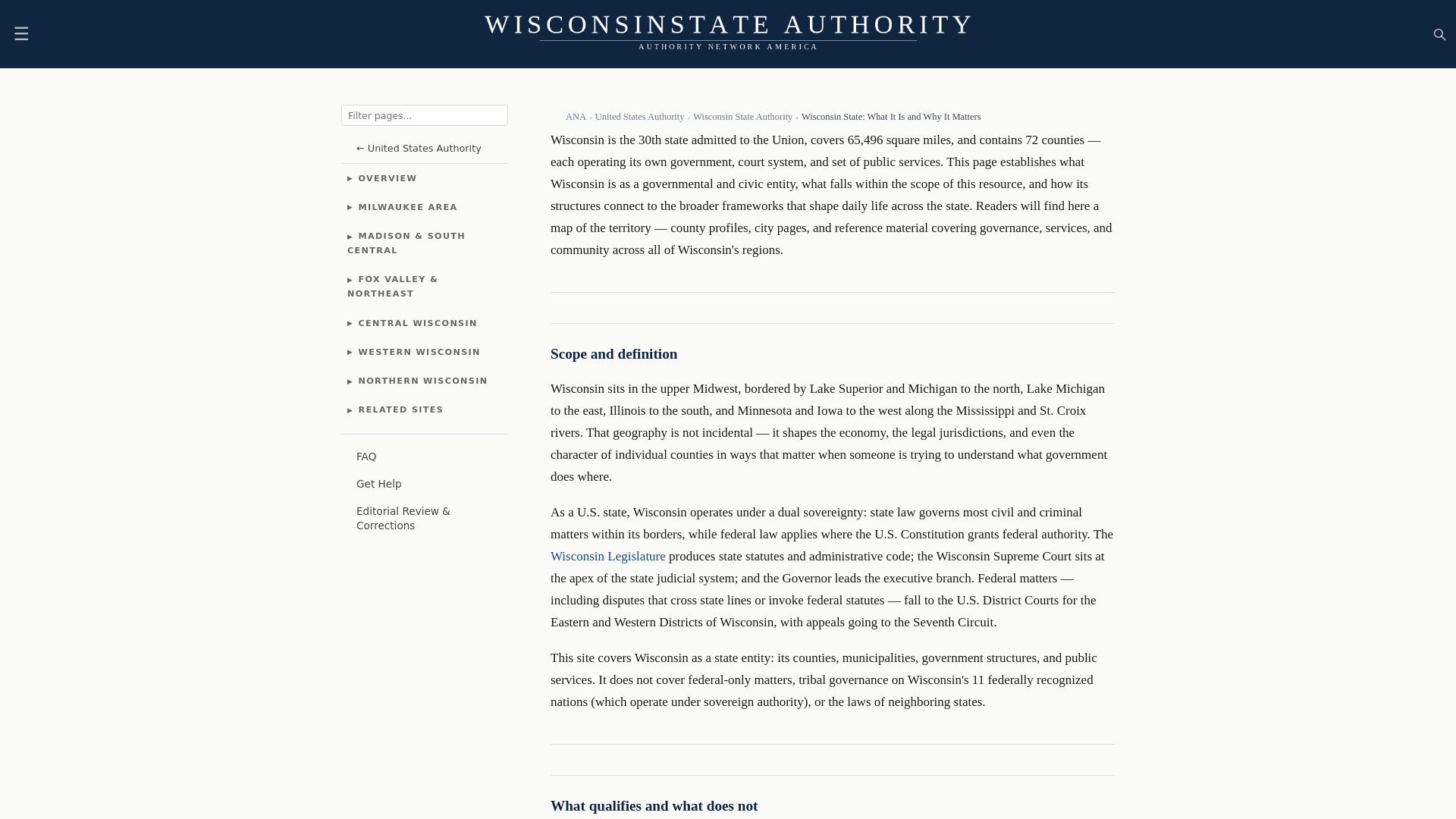 website screenshot of https://wisconsinstateauthority.com/