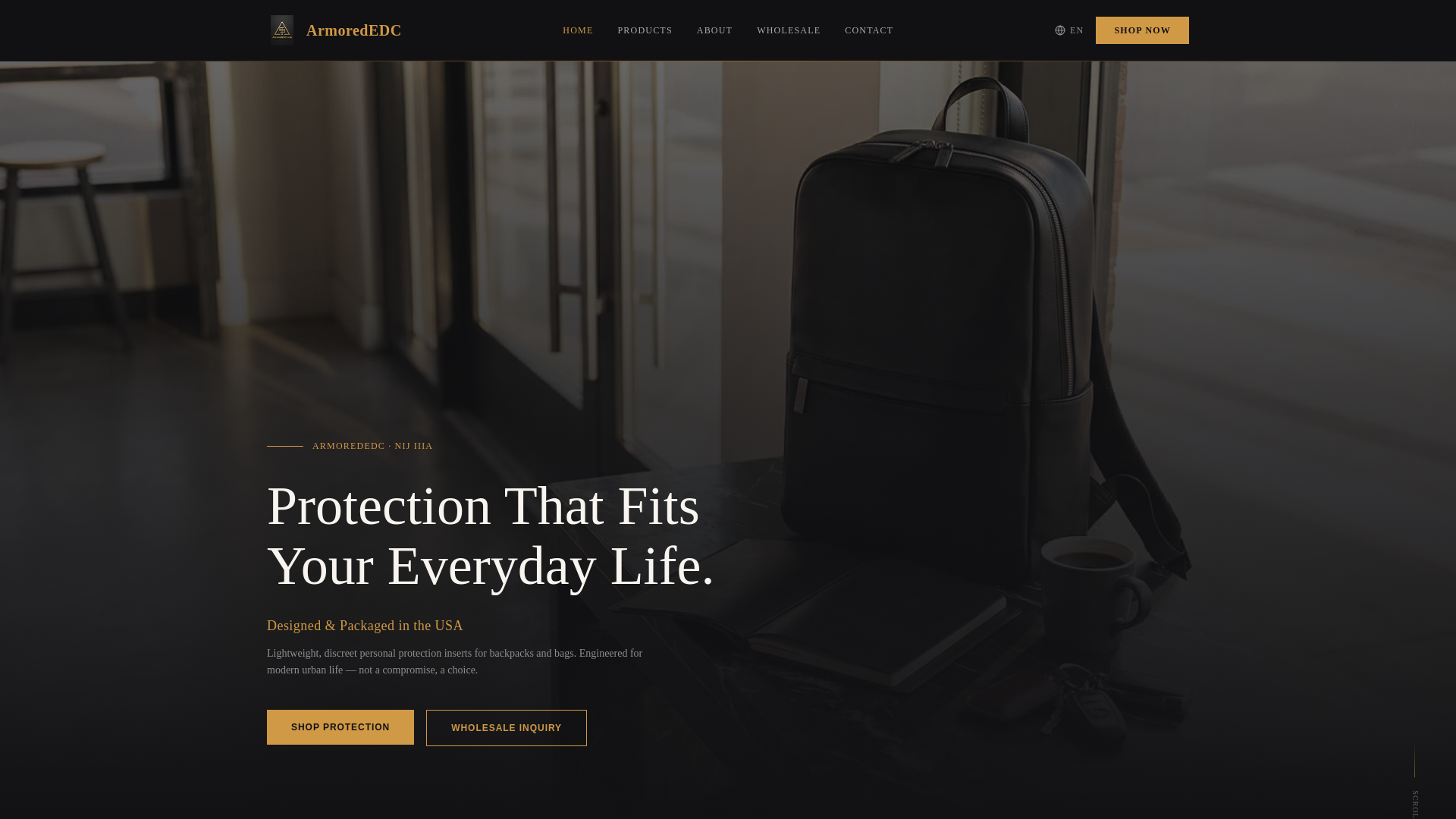 website screenshot of https://armorededc.com/