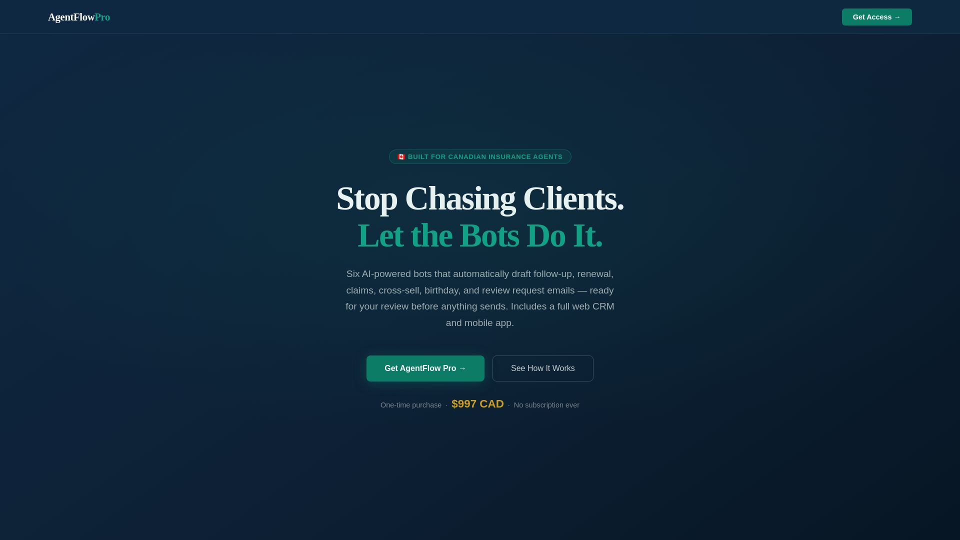 website screenshot of https://agentflowpro.ca