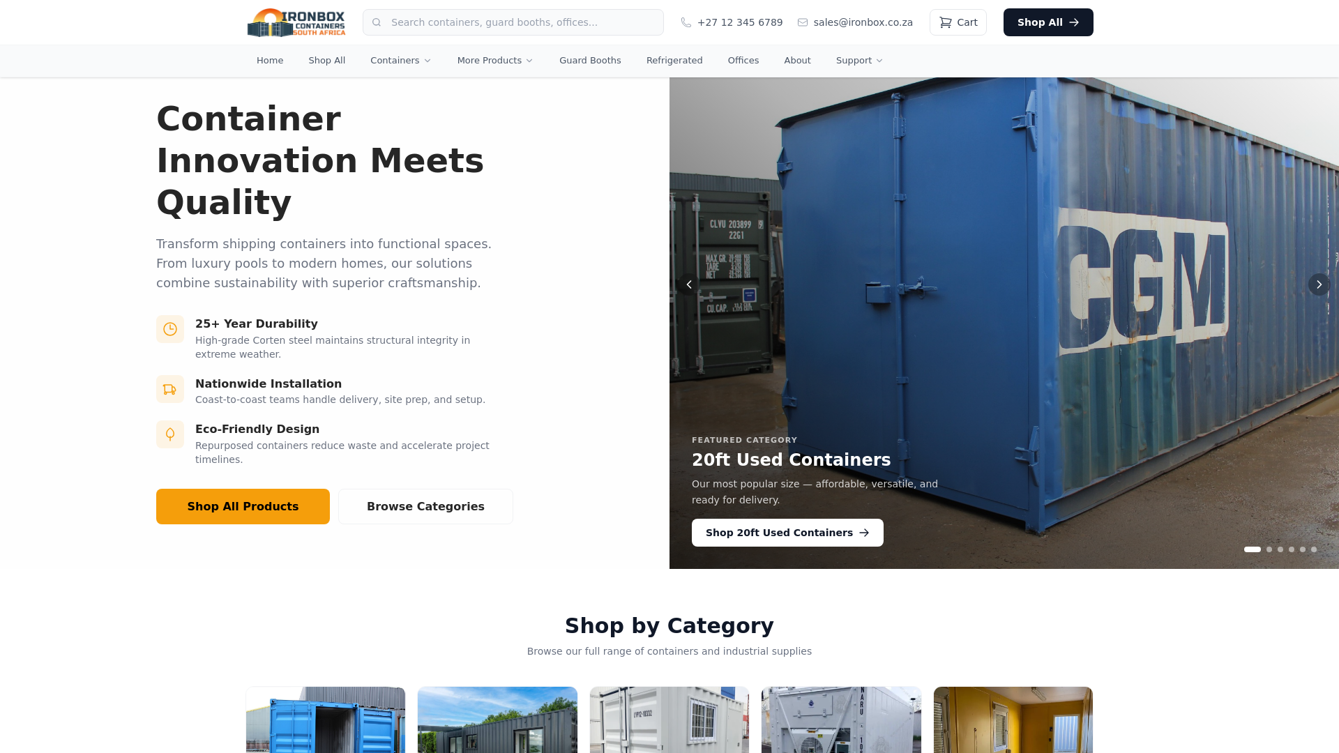 website screenshot of https://ironbox-containers.pages.dev/