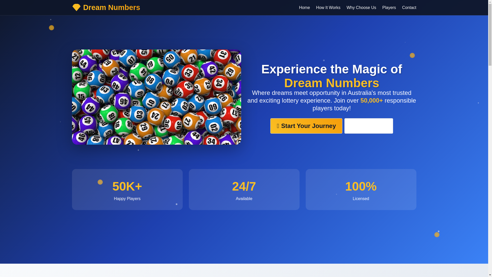 website screenshot of https://dreamsnumbers.com/