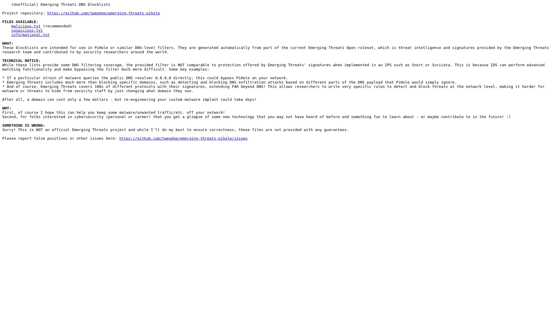 website screenshot of https://hosts.tweedge.net/