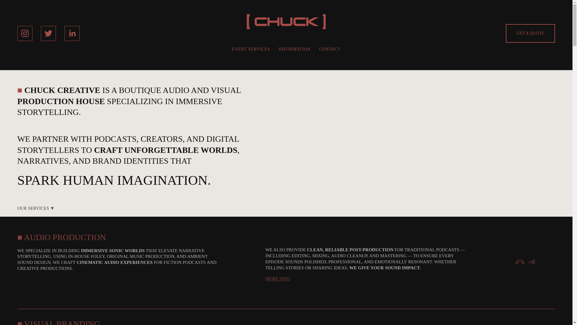 website screenshot of https://chuckcreative.house/
