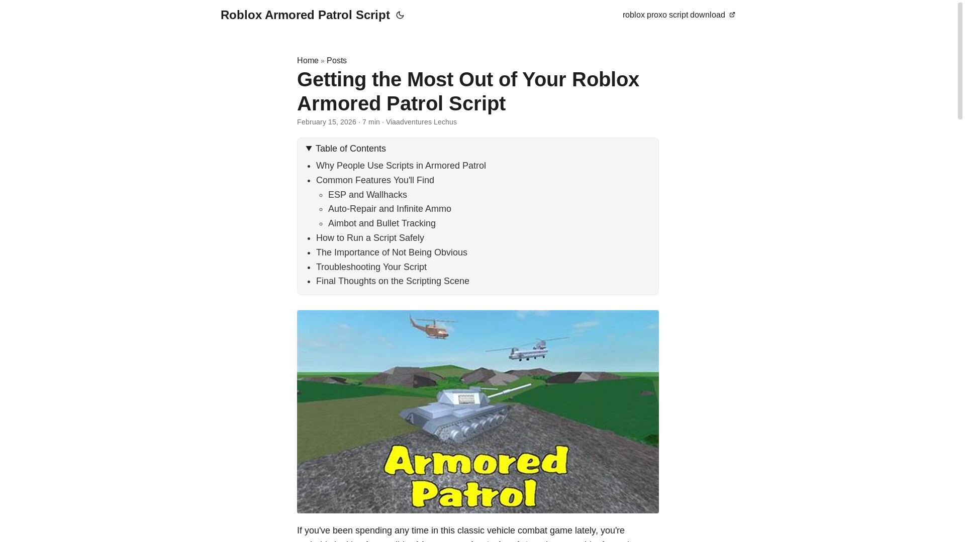 website screenshot of https://roblox-armored-patrol-script.pages.dev/