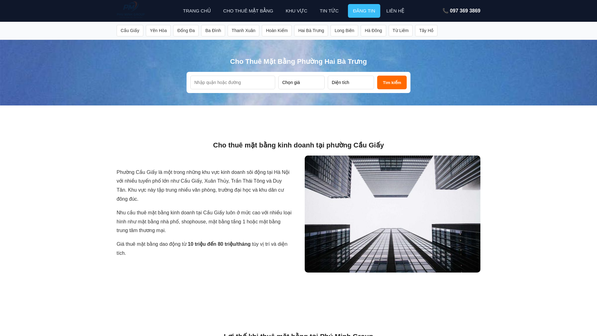 website screenshot of https://chothuematbangphuonghaibatrung.com.vn/