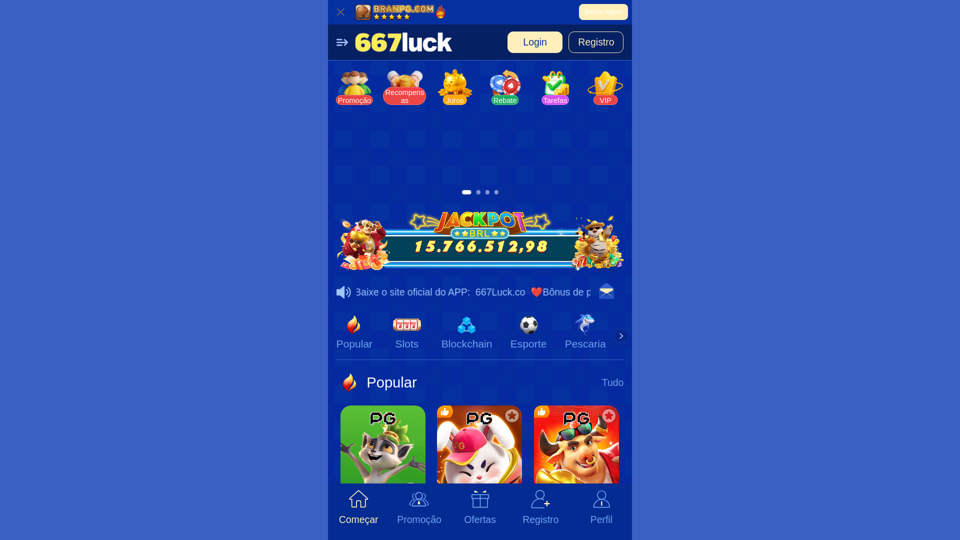 website screenshot of https://667luck.co/