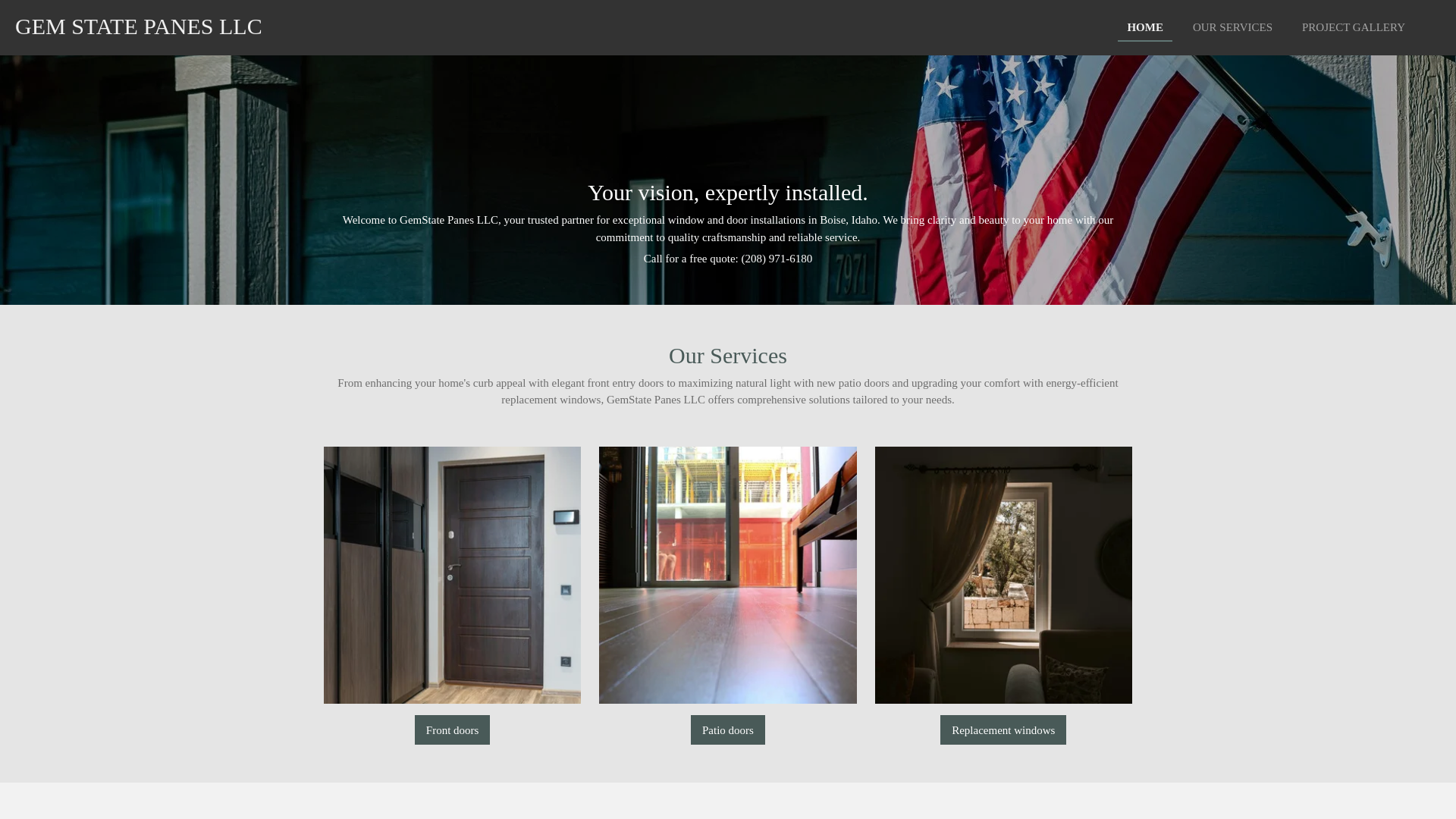 website screenshot of https://gemstatepanes.com/