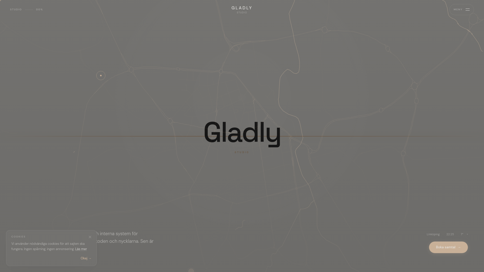 website screenshot of https://gladlystudio.se/