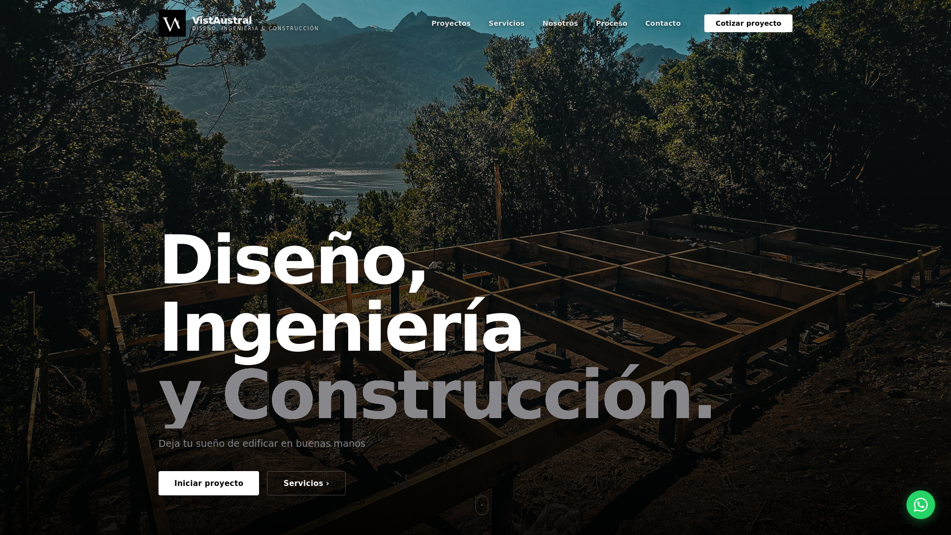 website screenshot of https://vistaustral.cl