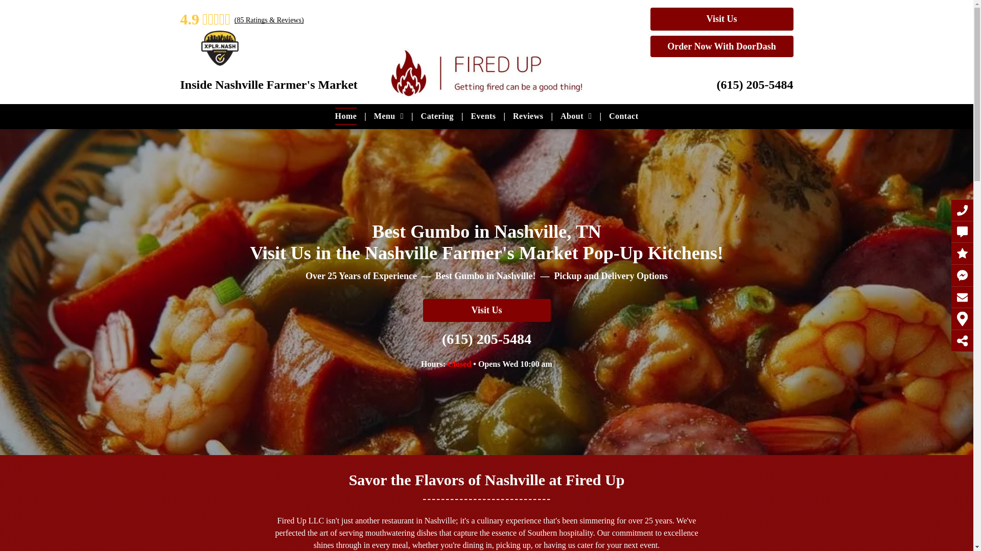 website screenshot of https://firedupcajun.com/
