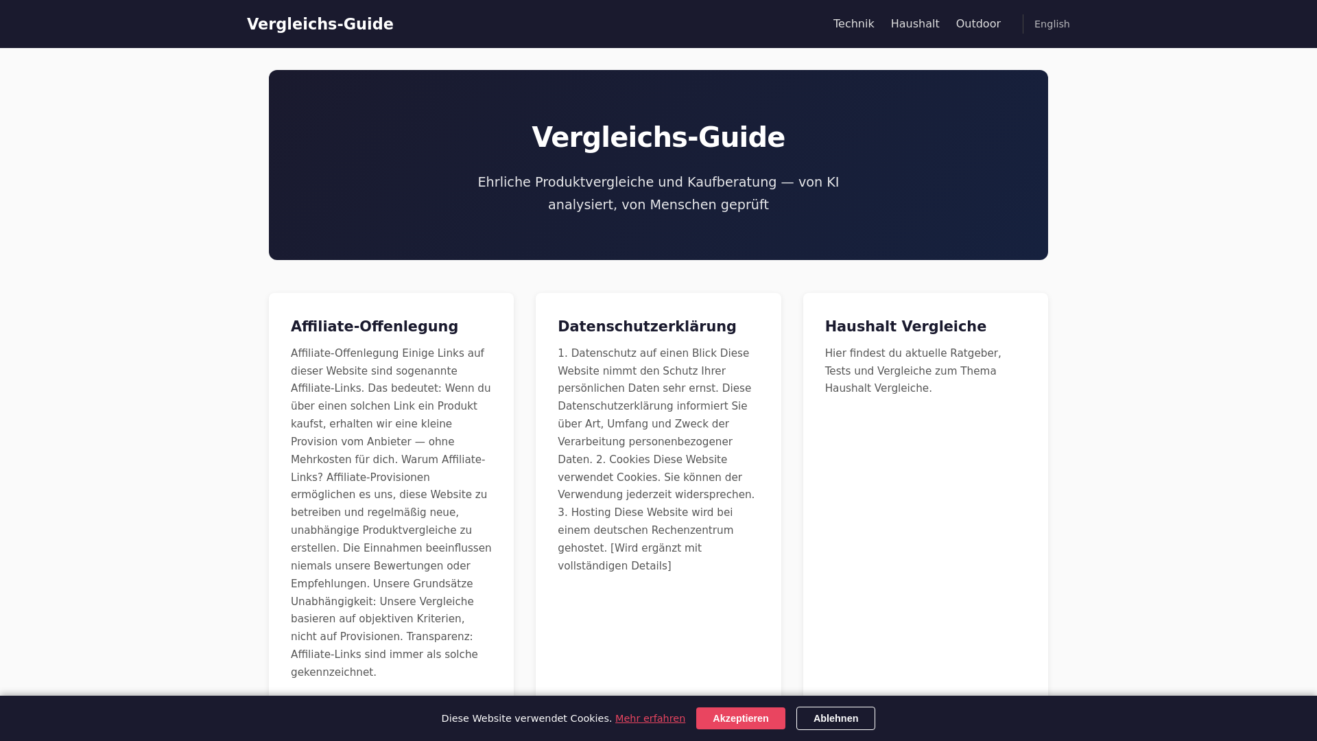 website screenshot of https://vergleichs-guide.de/