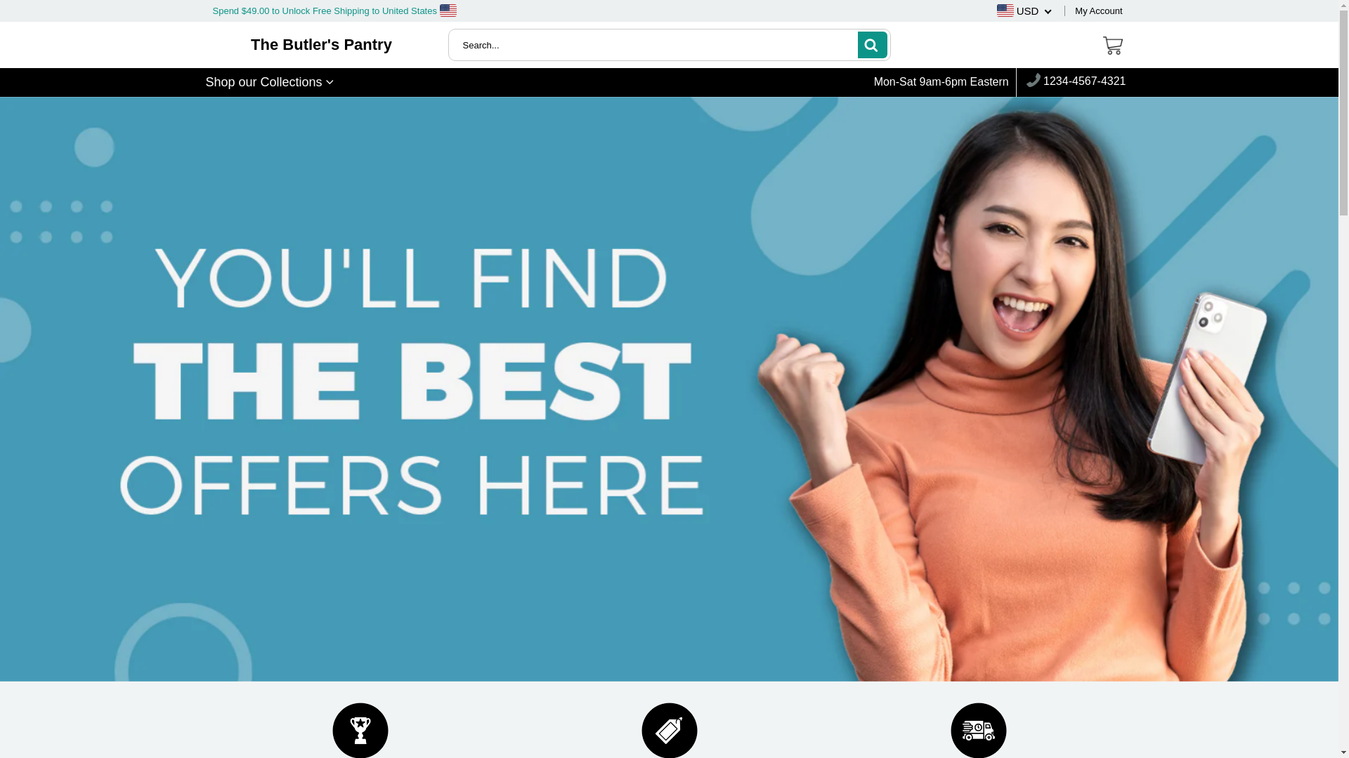 website screenshot of https://thebutlerspantry.store/