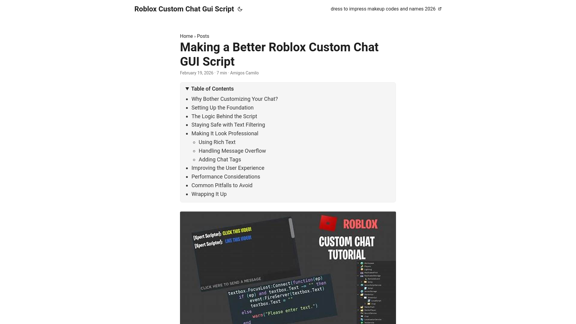 website screenshot of https://roblox-custom-chat-gui-script.pages.dev/