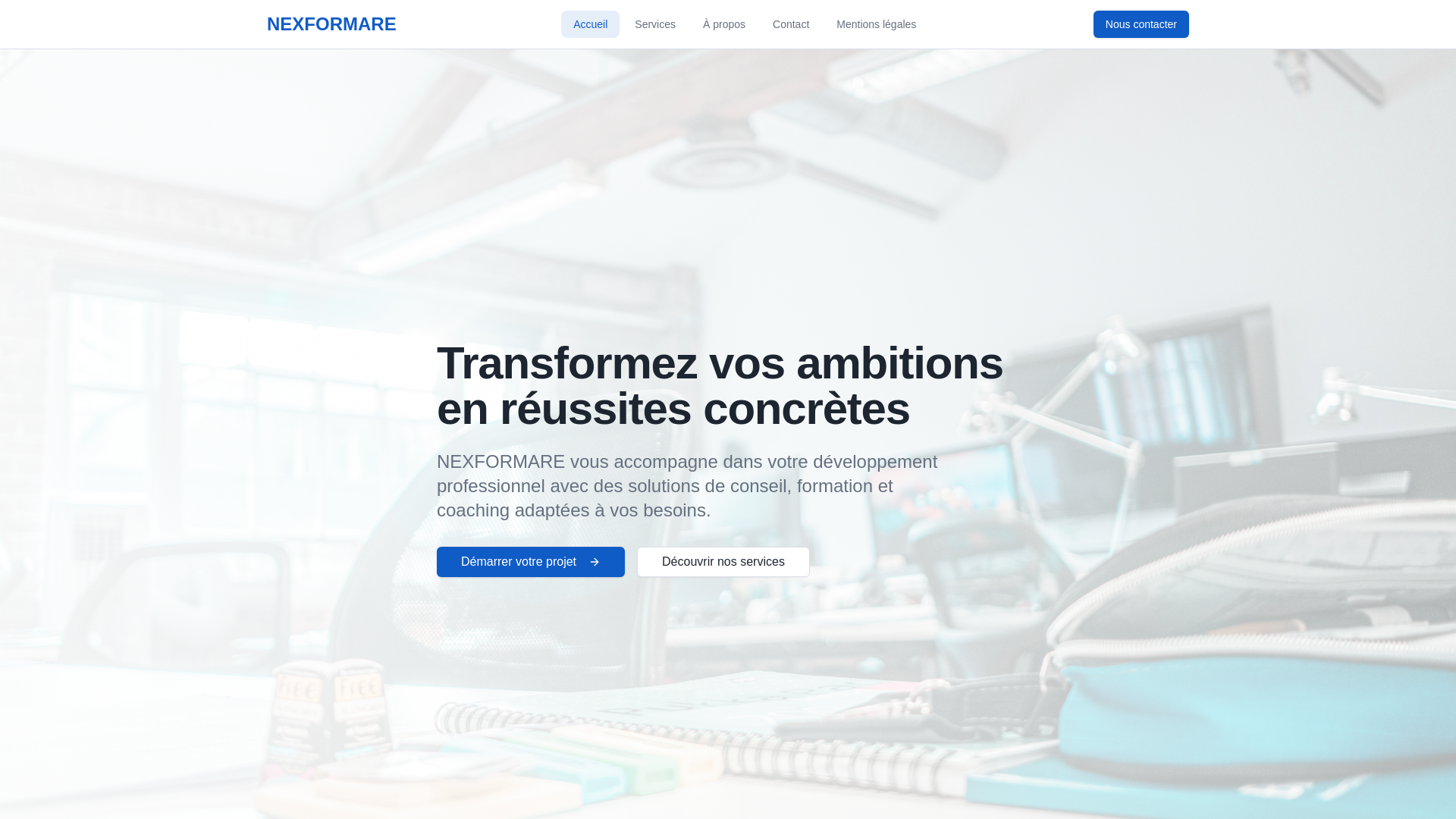 website screenshot of https://nexxformare.fr/