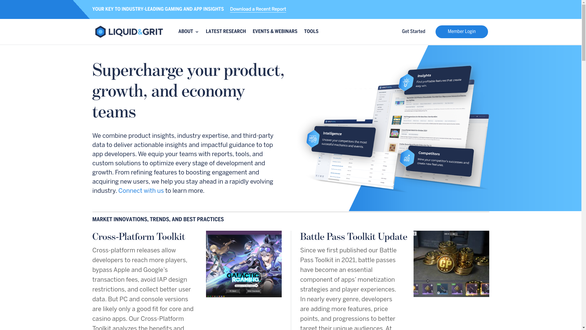 website screenshot of https://getliquidandgrit.com/