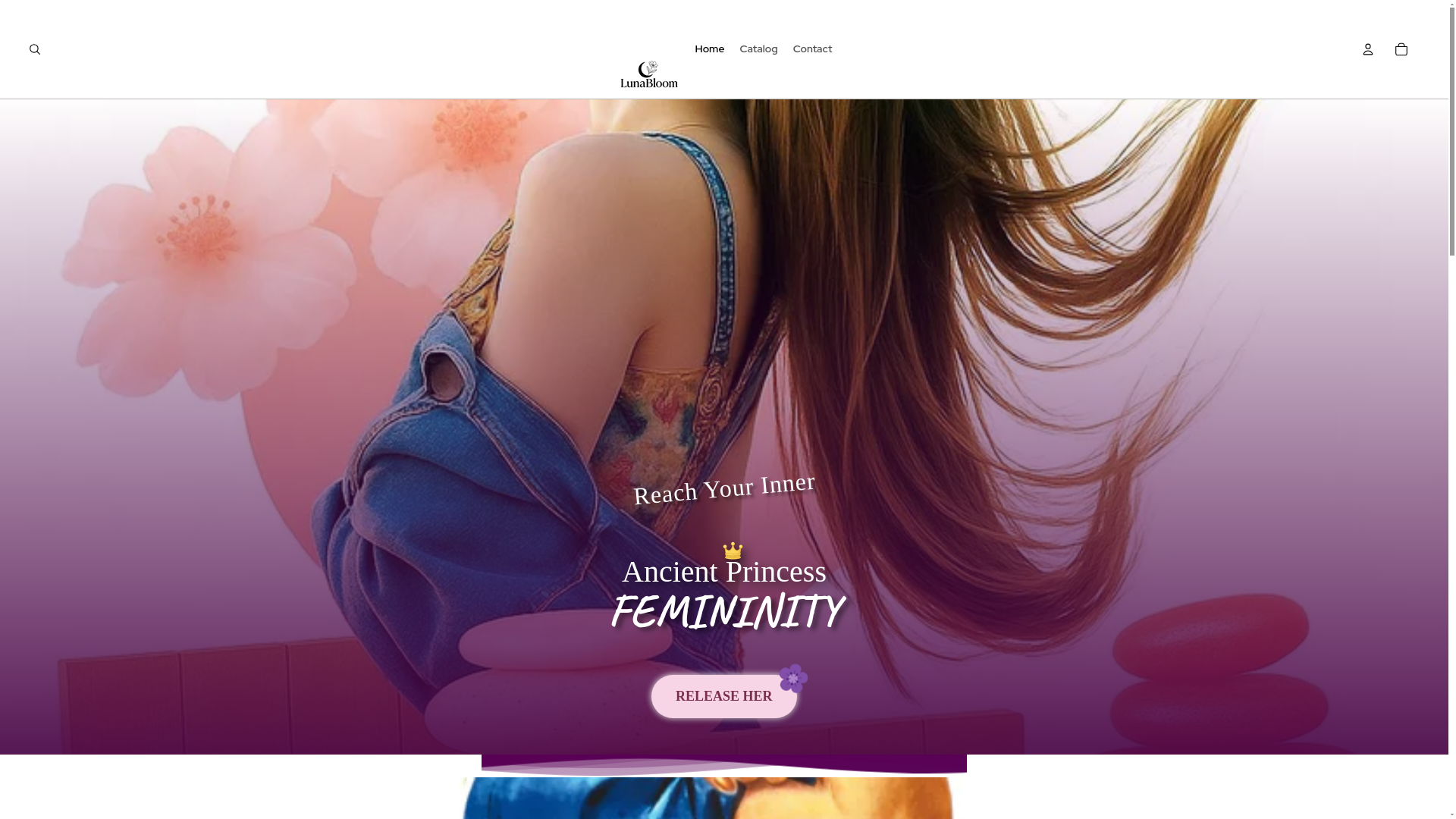 website screenshot of https://lunabloom.life/