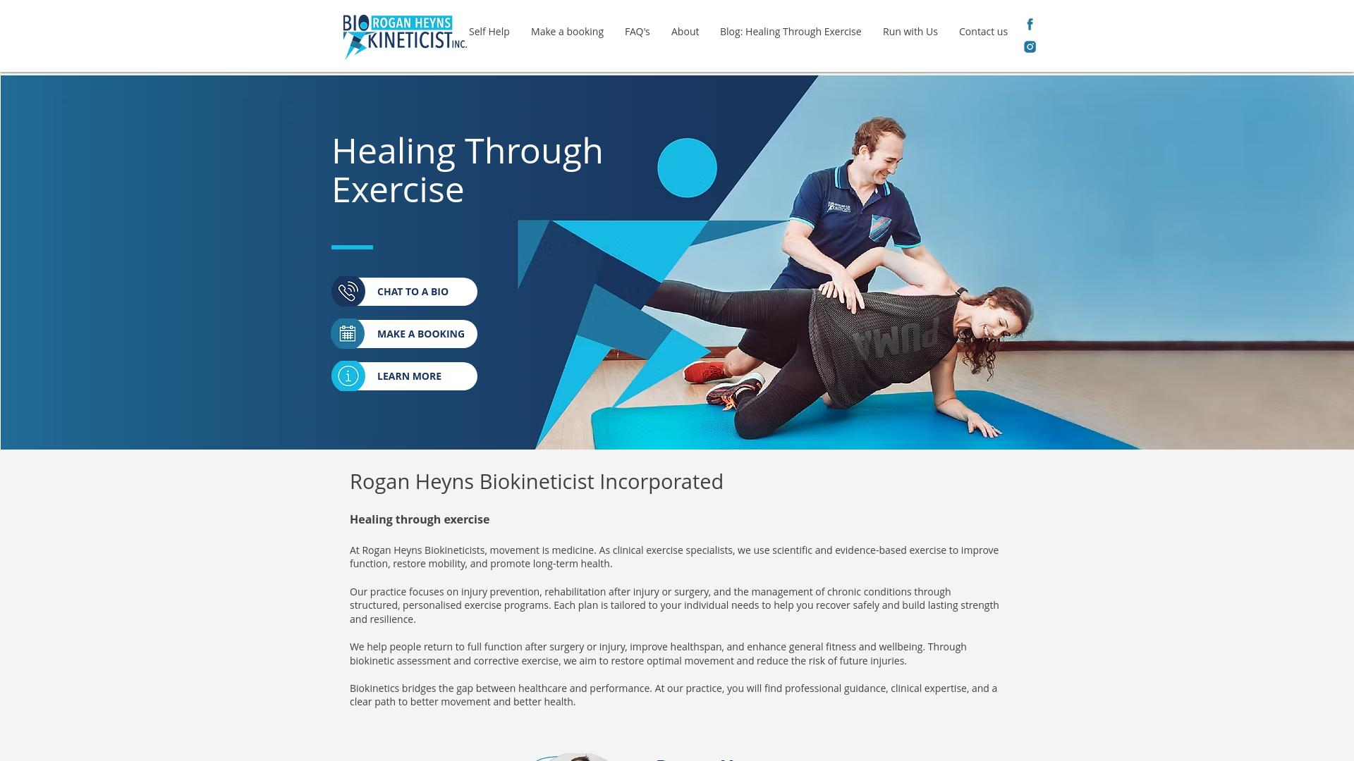 website screenshot of https://roganheynsbios.com