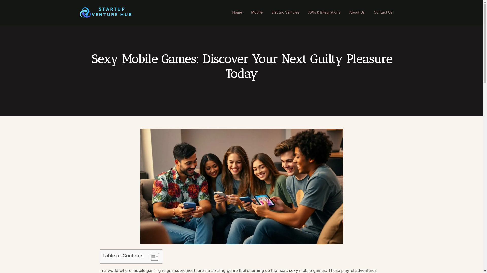 website screenshot of https://startupventurehub.com/sexy-mobile-games/