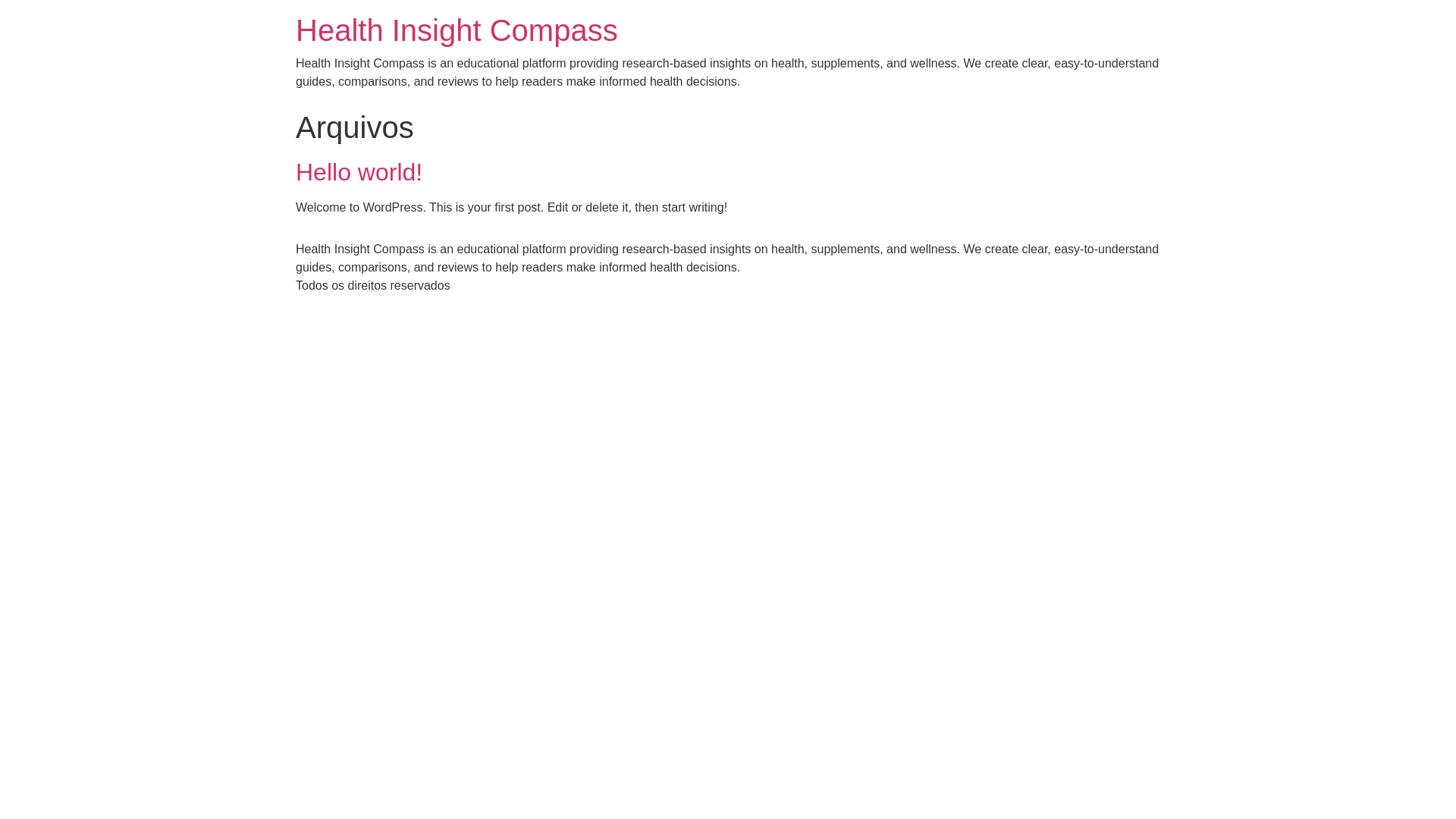website screenshot of https://healthinsightcompass.com/