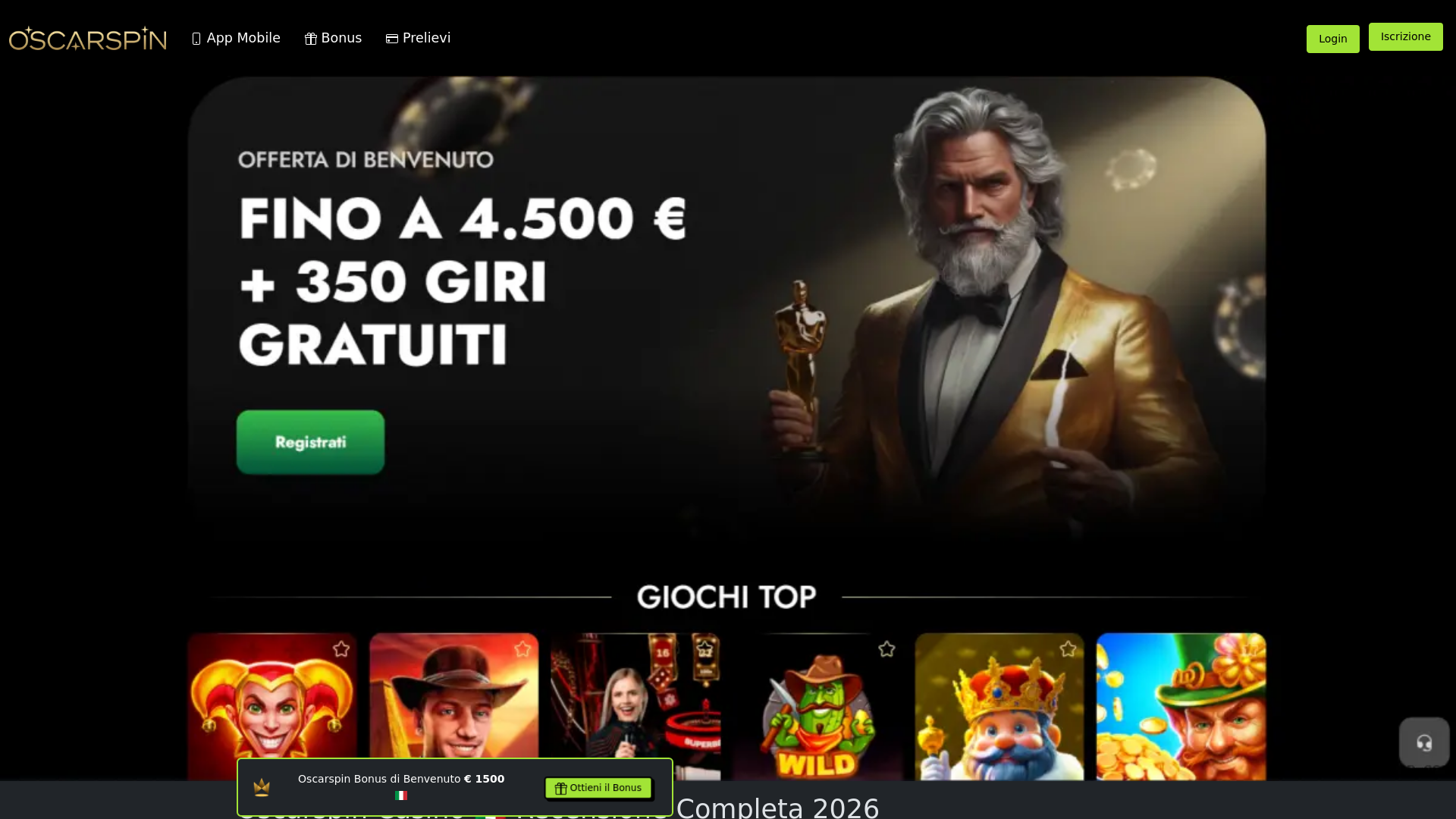 website screenshot of https://oscarspinr.com/