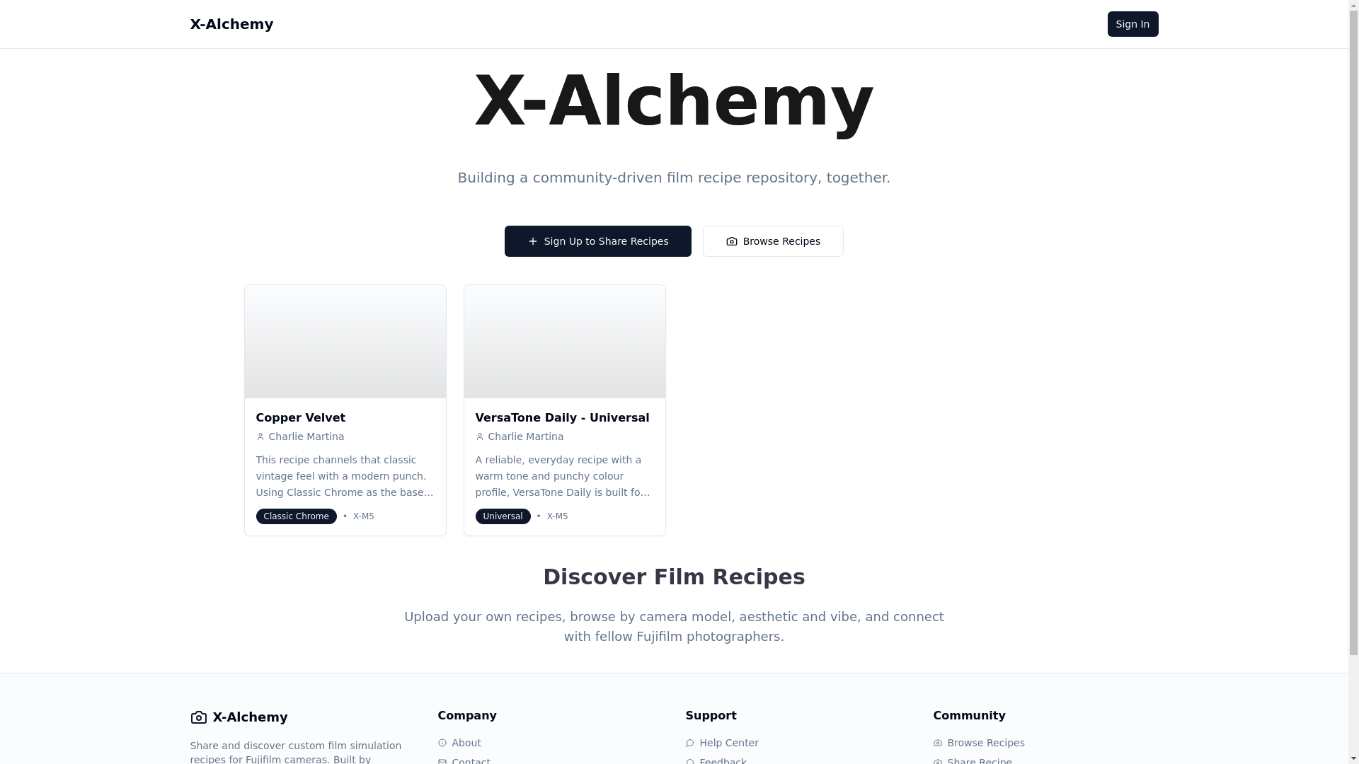website screenshot of https://x-alchemy.app/