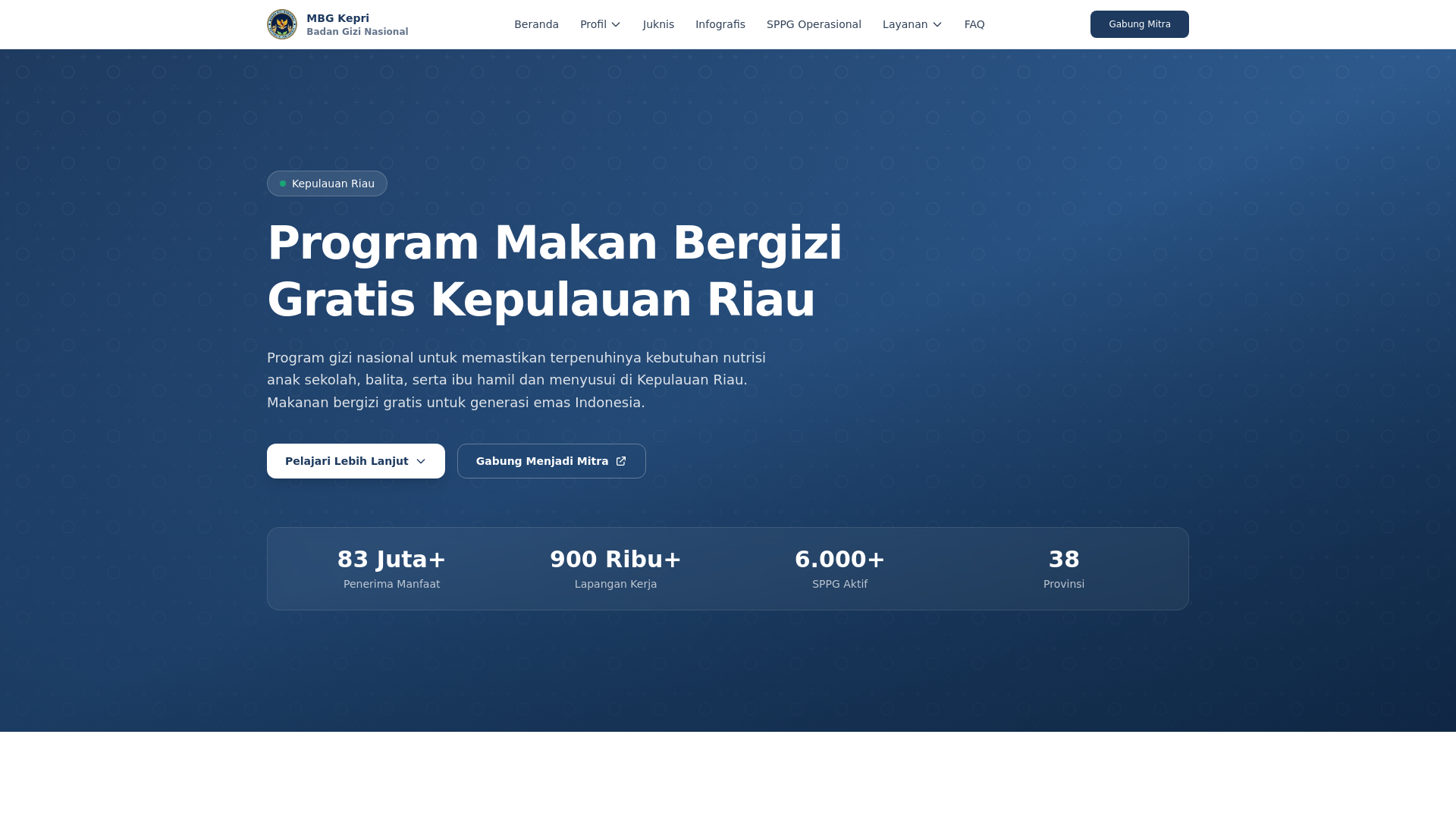 website screenshot of https://mbgkepri.my.id/