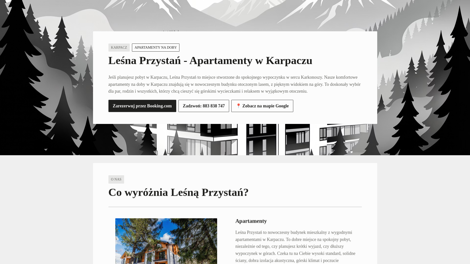 website screenshot of https://lesnaprzystankarpacz.pl/