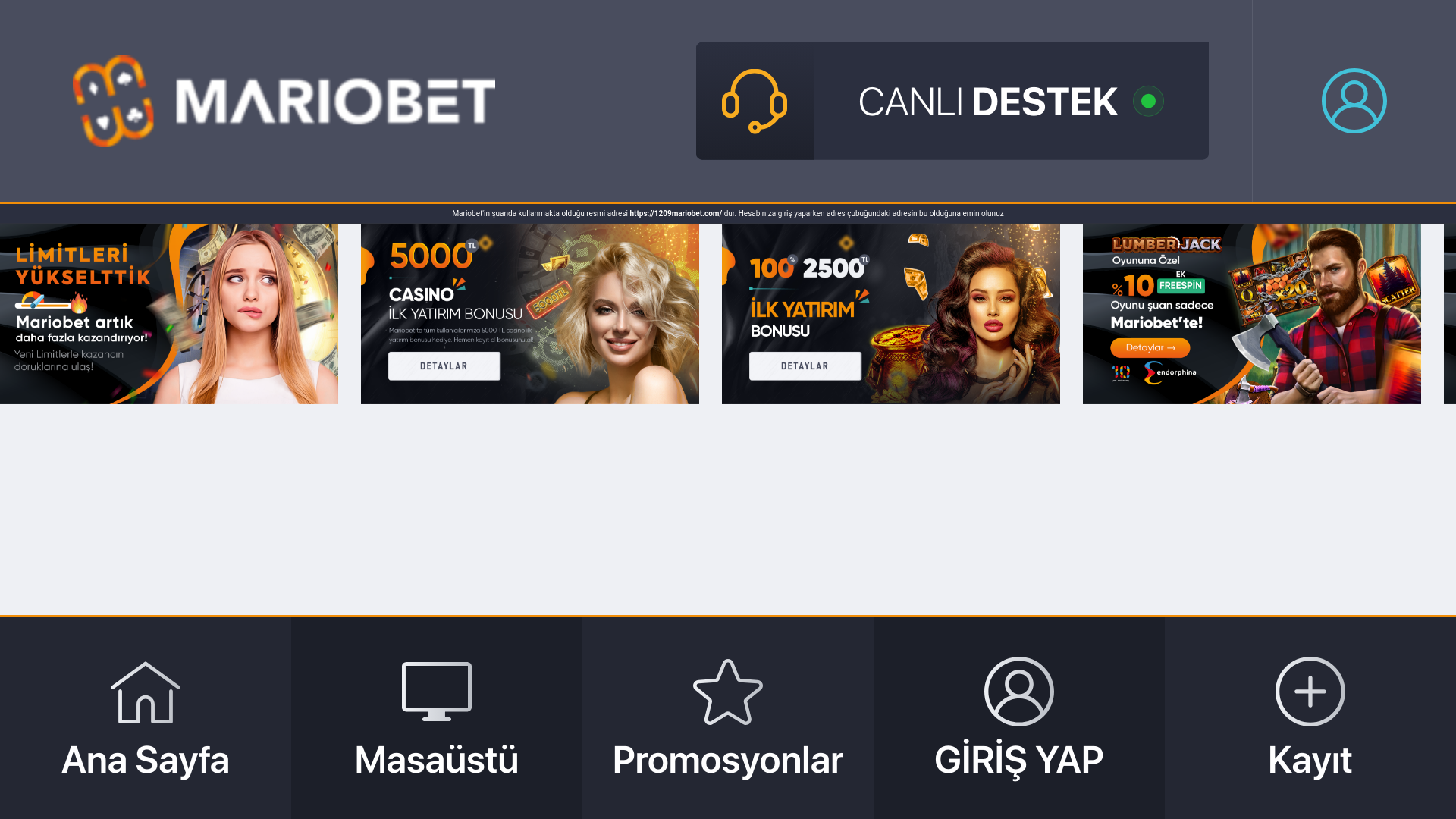 website screenshot of https://1209mariobet.com/