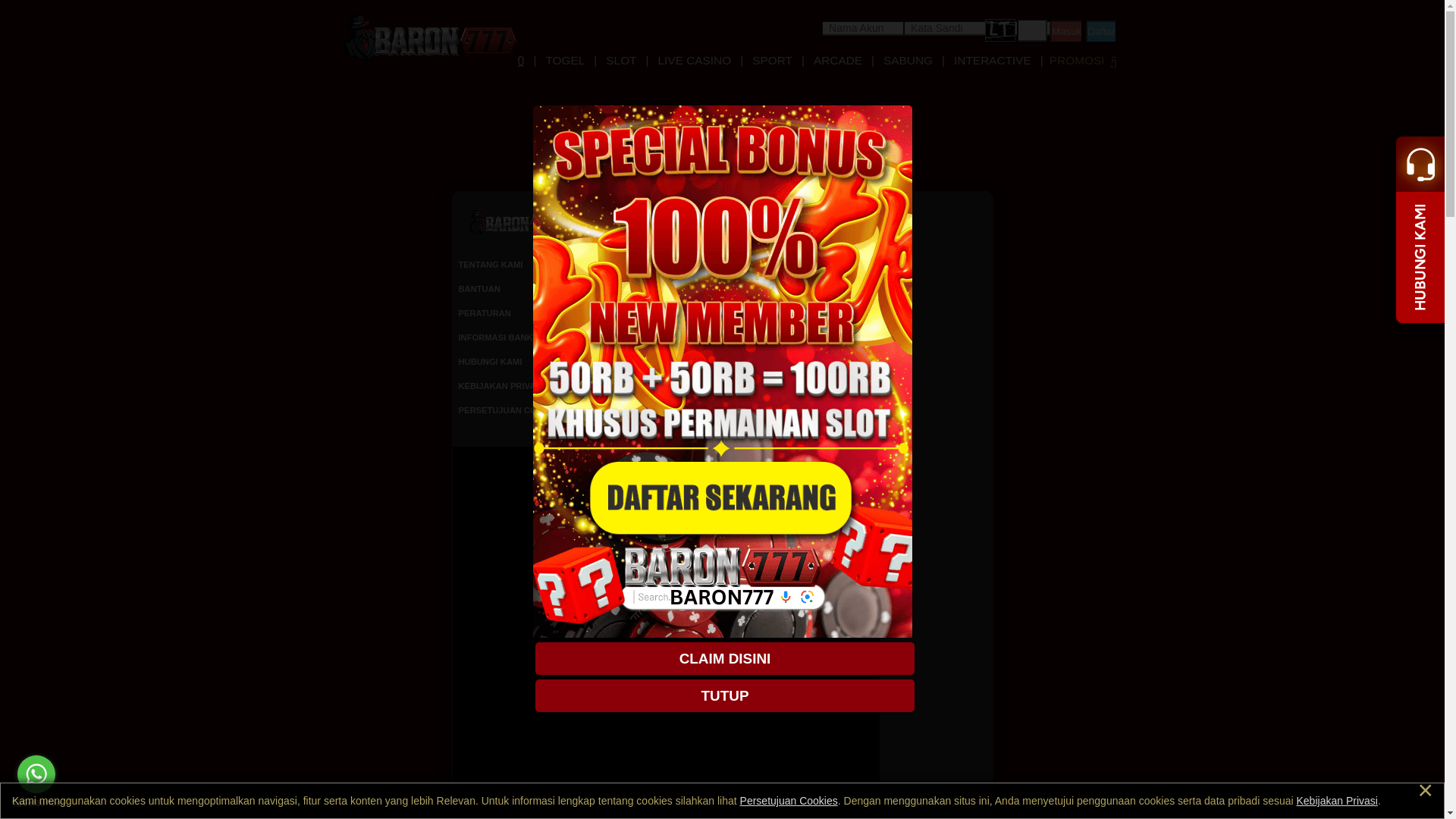 website screenshot of https://baron777digi.com/