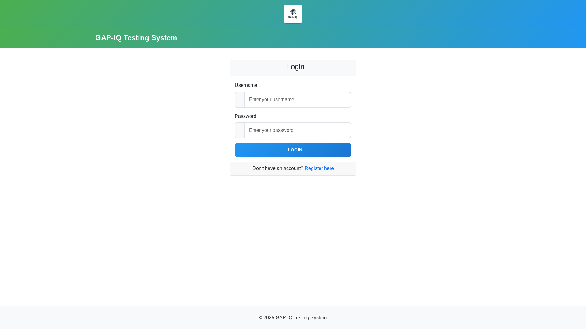 website screenshot of https://gapiqtesting.online/
