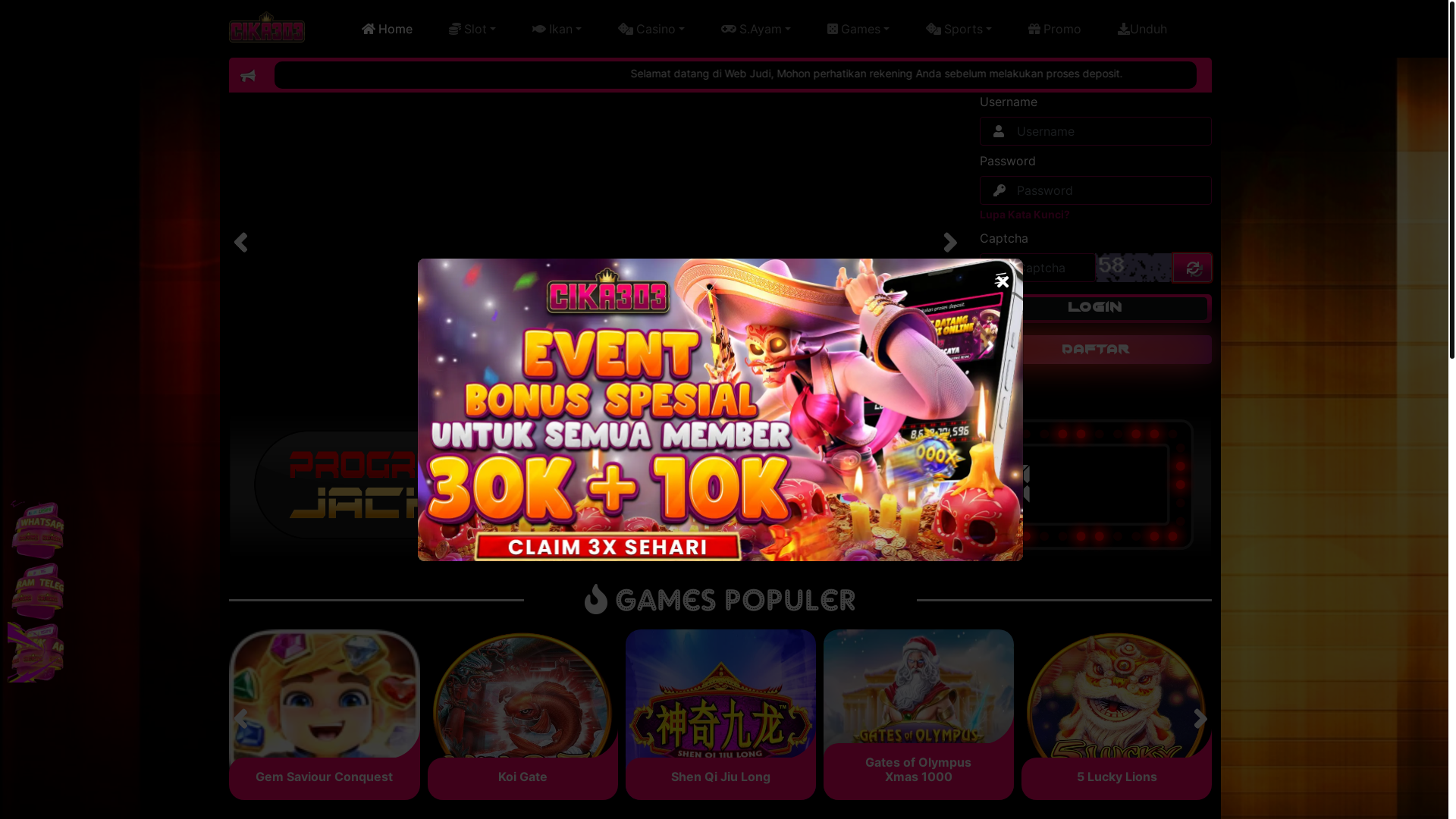 website screenshot of https://cika303best18.lat/