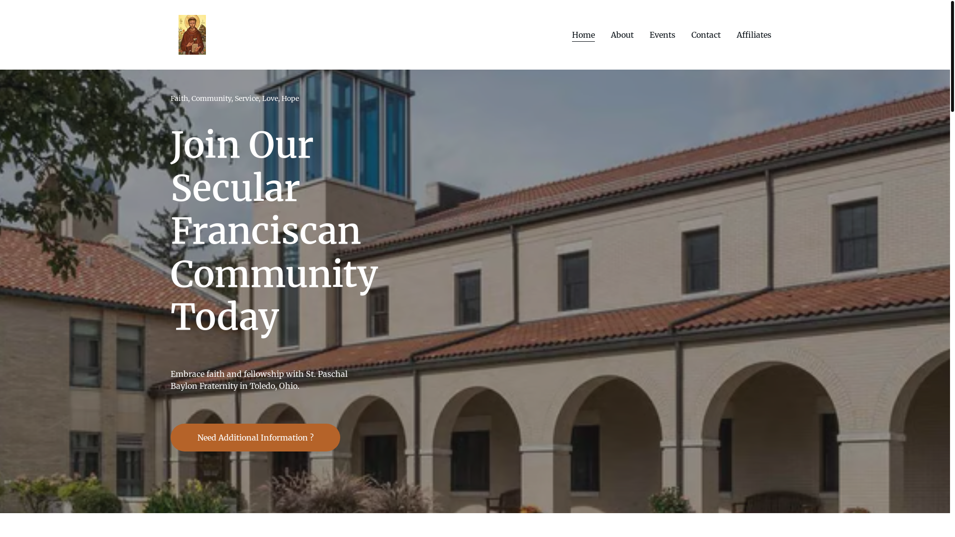 website screenshot of https://stpaschalofs.com/