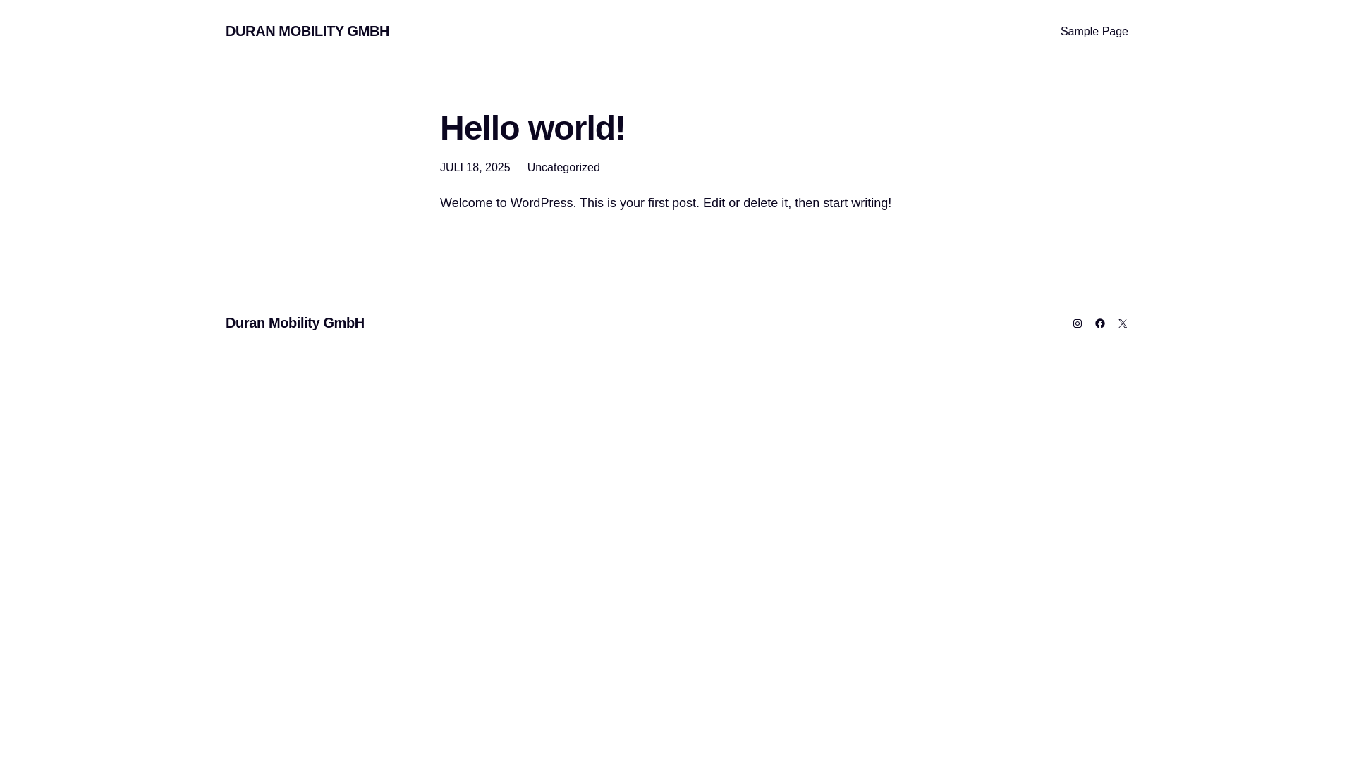website screenshot of https://duran-mobility-gmbh.de/