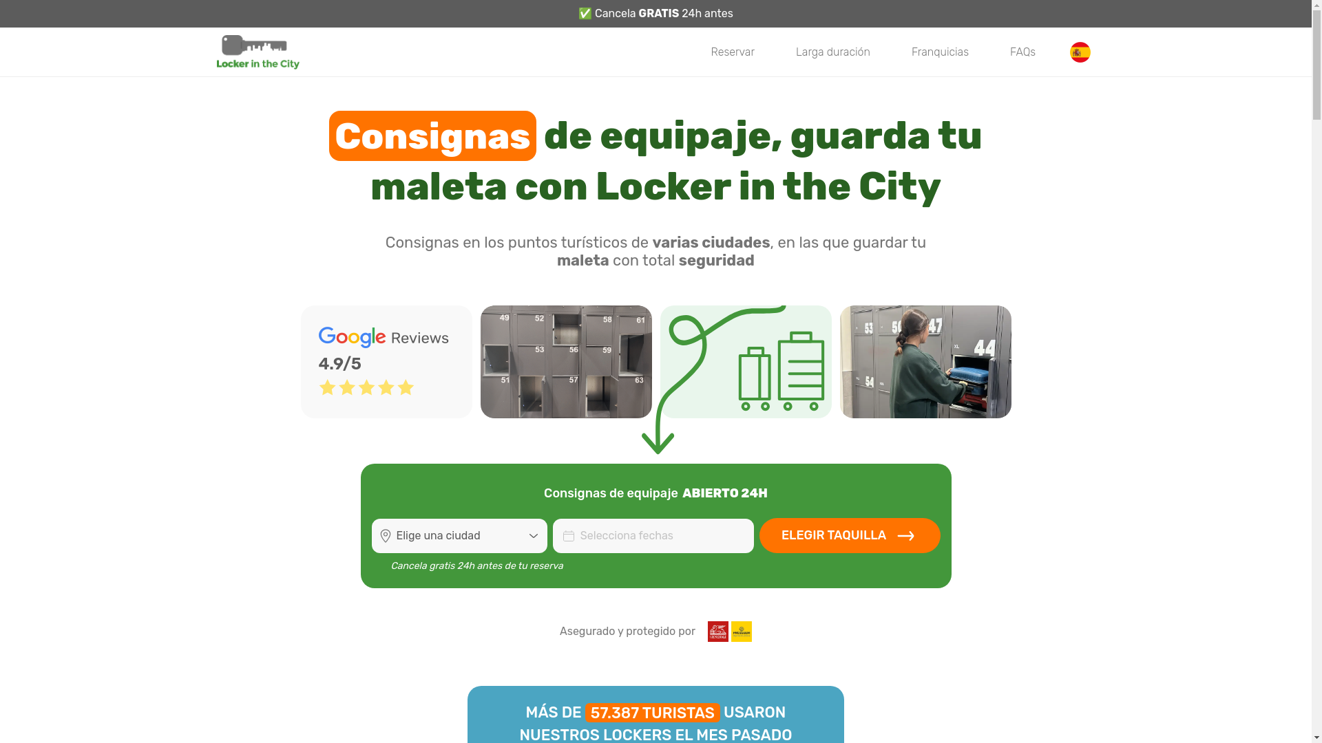 website screenshot of https://lockerinthecity.com/