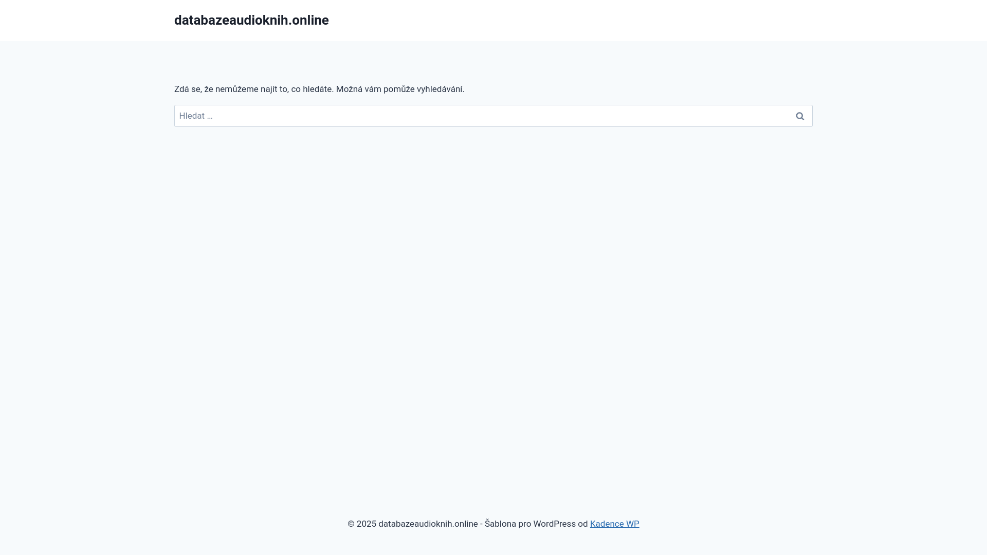website screenshot of https://databazeaudioknih.online/