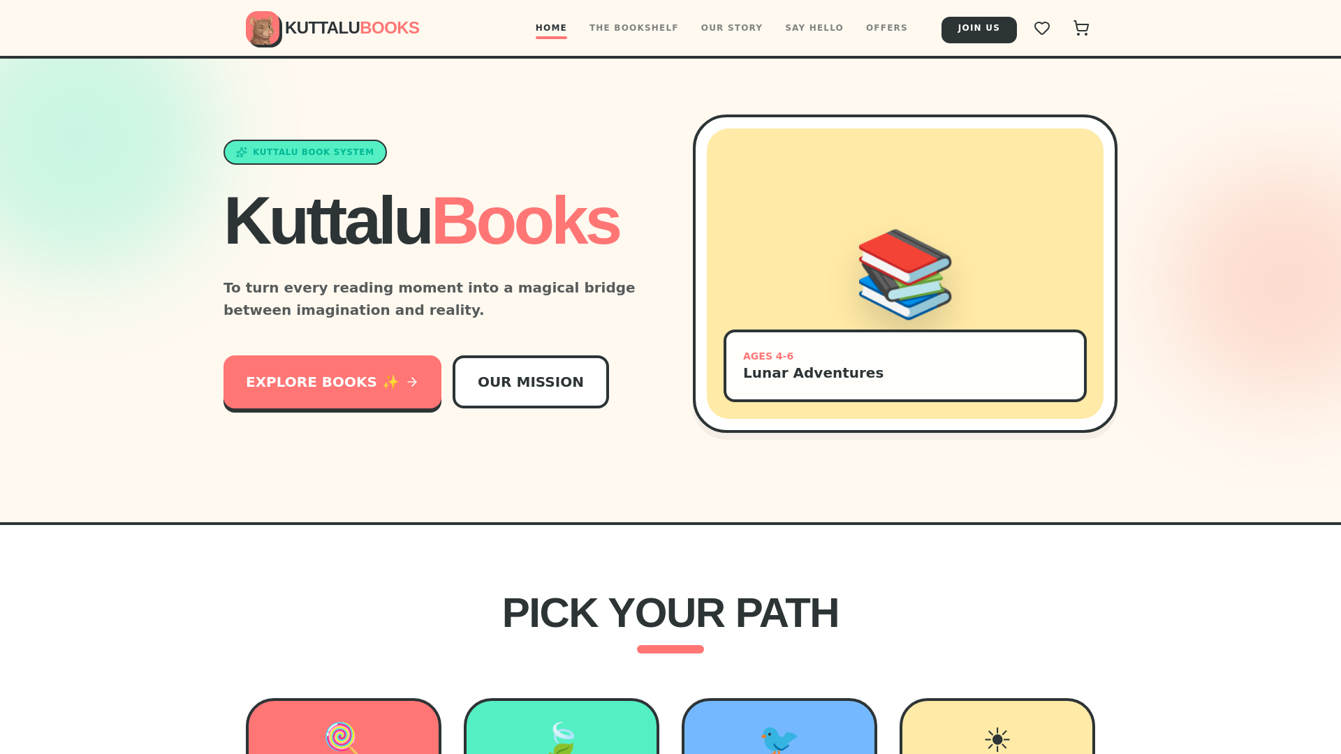 website screenshot of https://kuttalubooks.in/