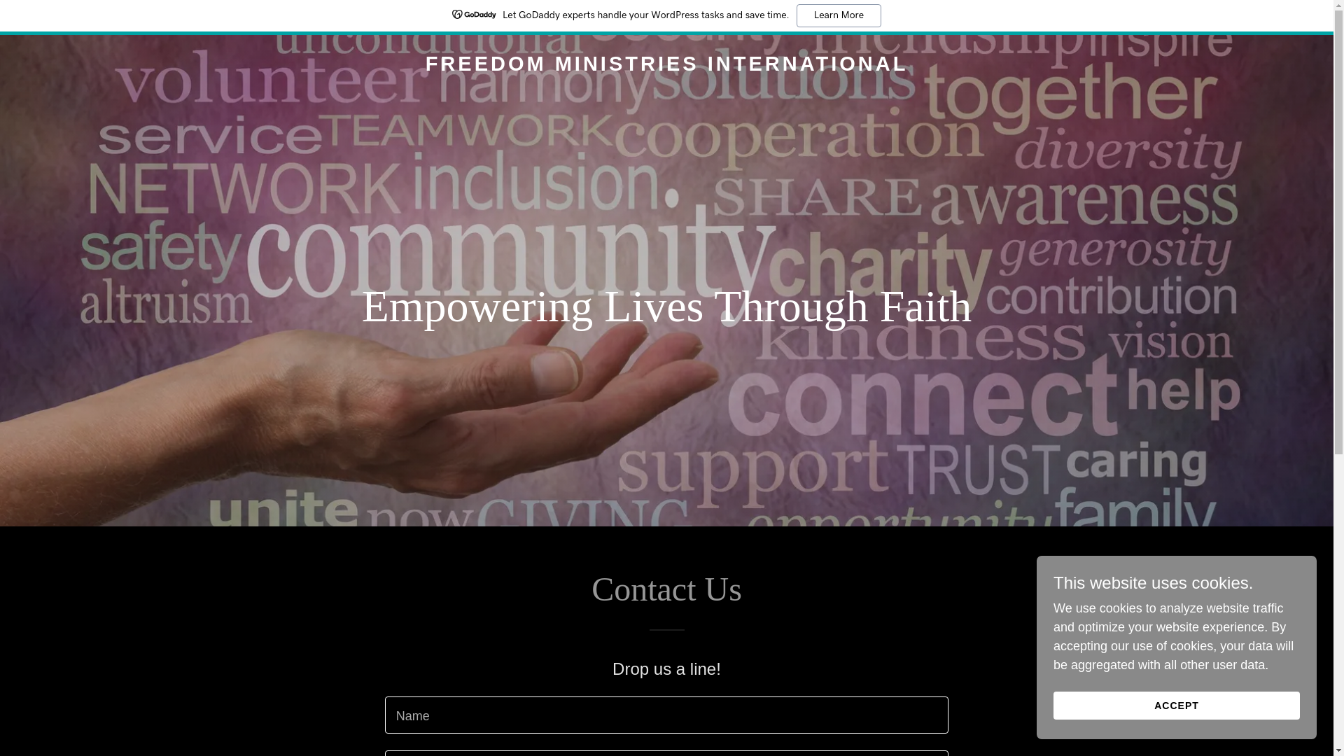 website screenshot of https://freedomministriesinternational.org/