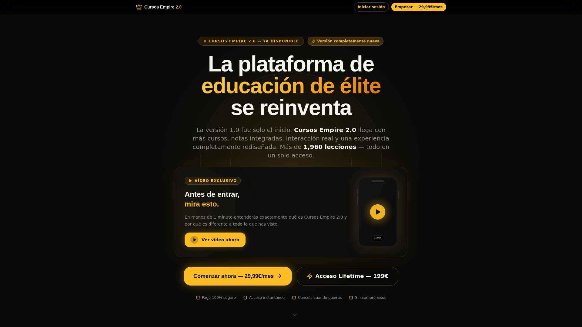 website screenshot of https://cursosempire.com/