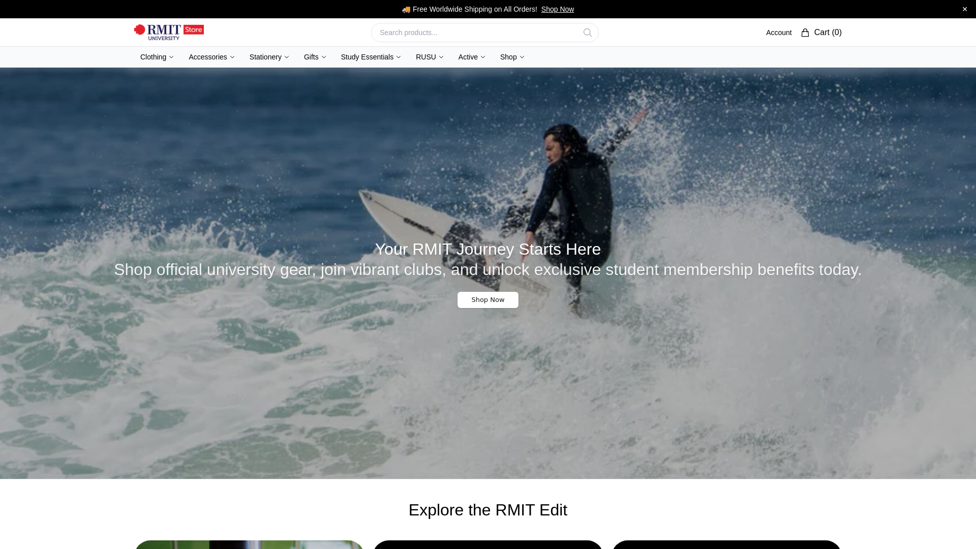 website screenshot of https://shoprmitstore.shop/